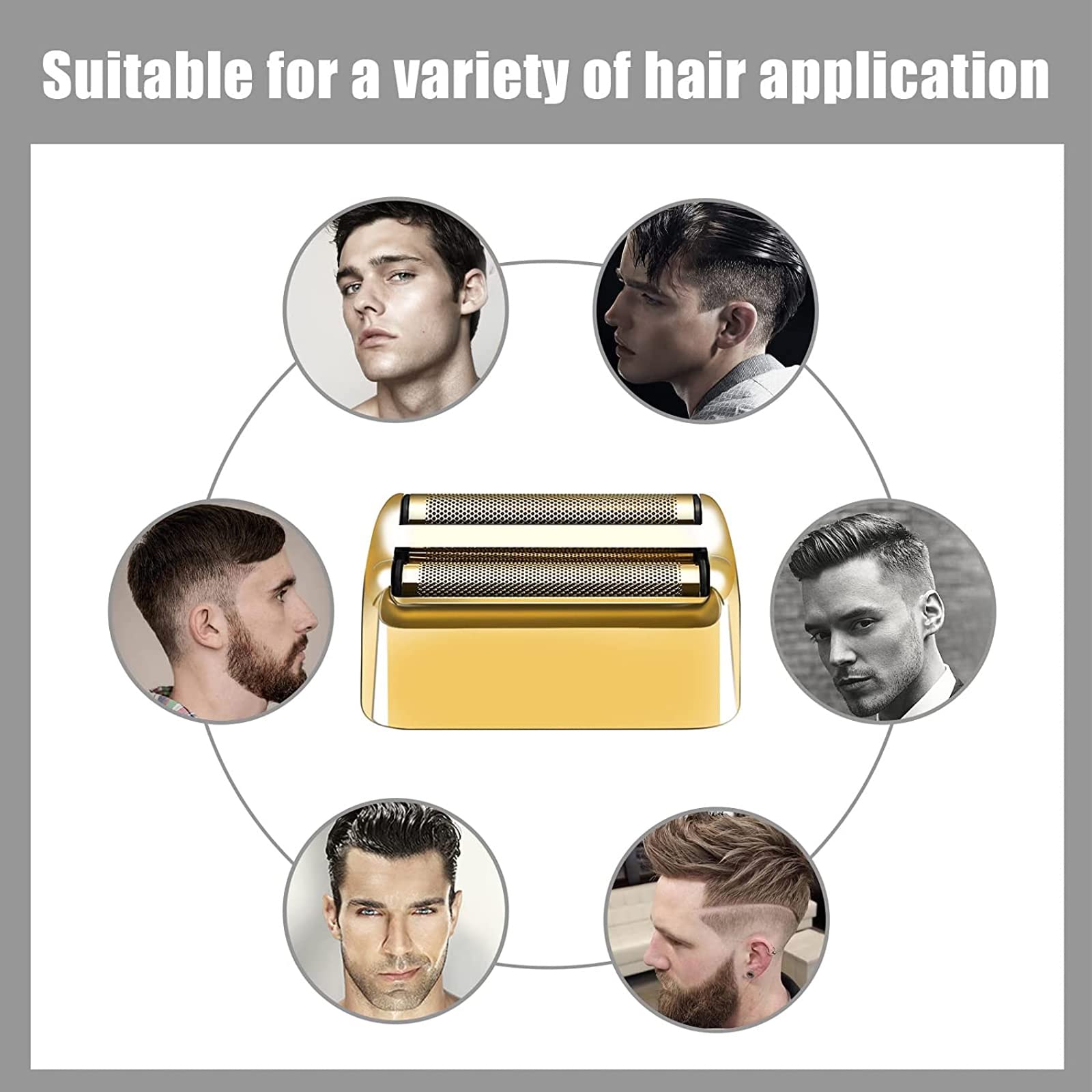 Shaver Replacement Foil And Cutters Compatible With Babylisspro Barberology Double Fxfs2 (2Pc Gold)