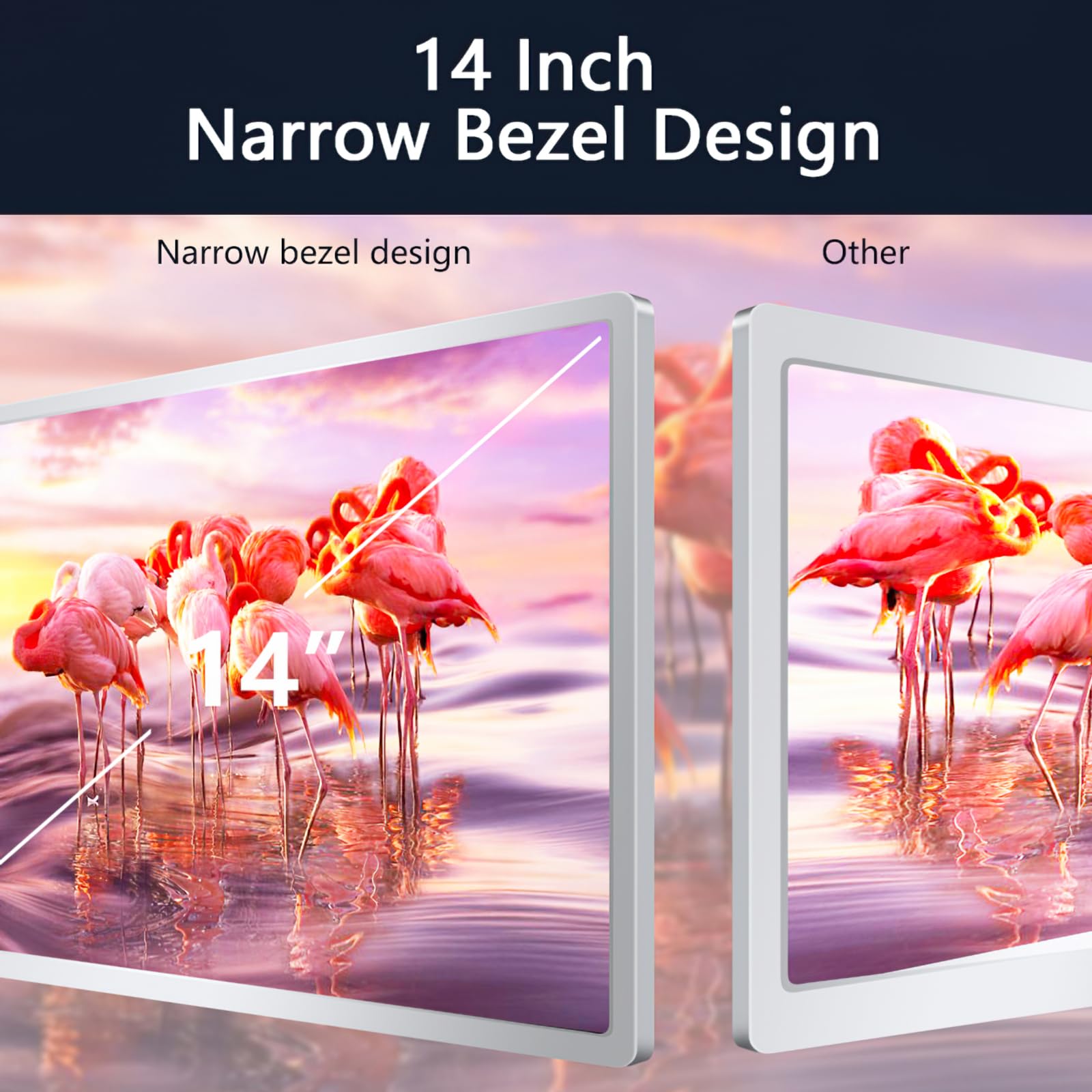 Mnn 14'' Triple Portable Monitor, Fhd 1080P Ips Laptop Monitor Extender Full Function Type C/Hdmi Ports, Foldable Dual Screen Ex