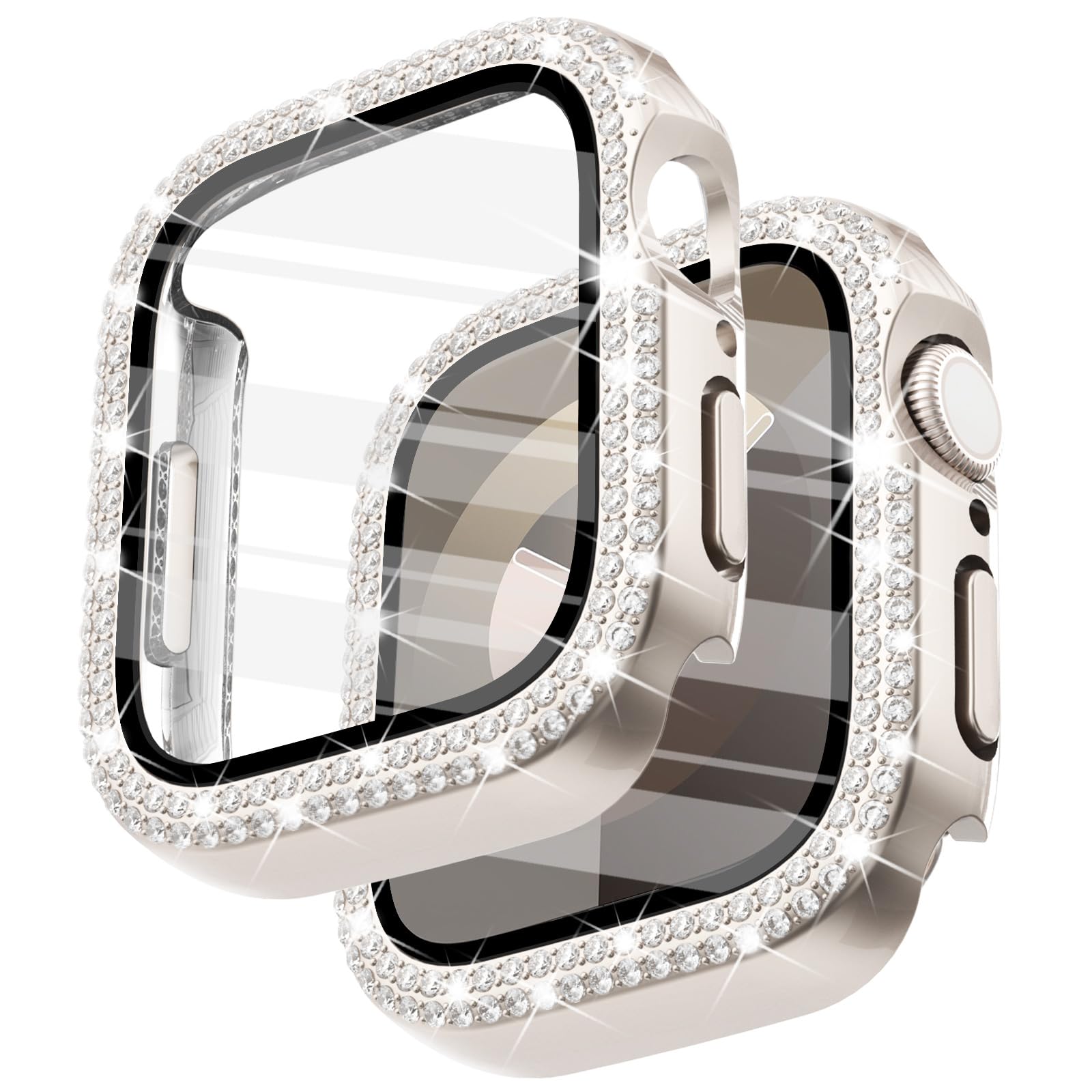 Surace 41Mm Case Compatible With Apple Watch Series 9 Series 8 Series 7 Case With Screen Protector, Bling Diamond Overall Protec