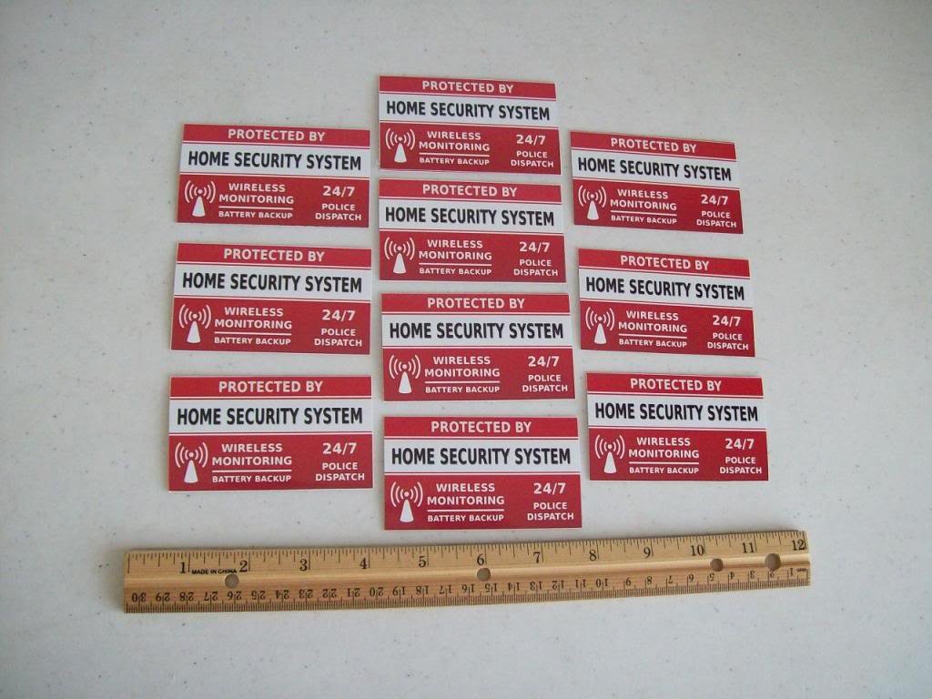 10 Home Security System Window Decals Stickers   Stock # 704
