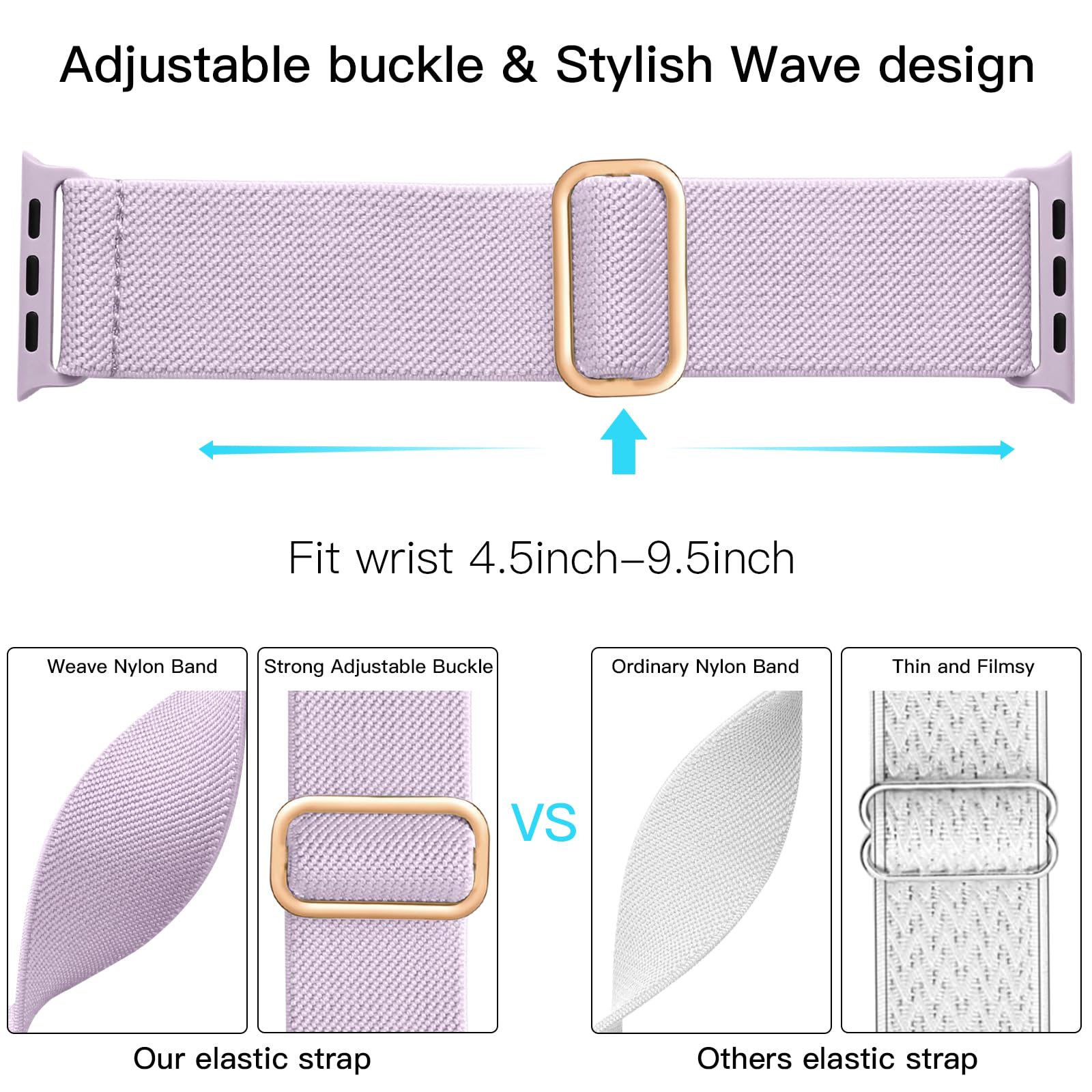 Lerobo Compatible With Apple Watch Band 40Mm 41Mm 42Mm 38Mm For Women Men Se Ultra 2 49Mm 45Mm 44Mm 46Mm Stretchy Nylon Solo Loo