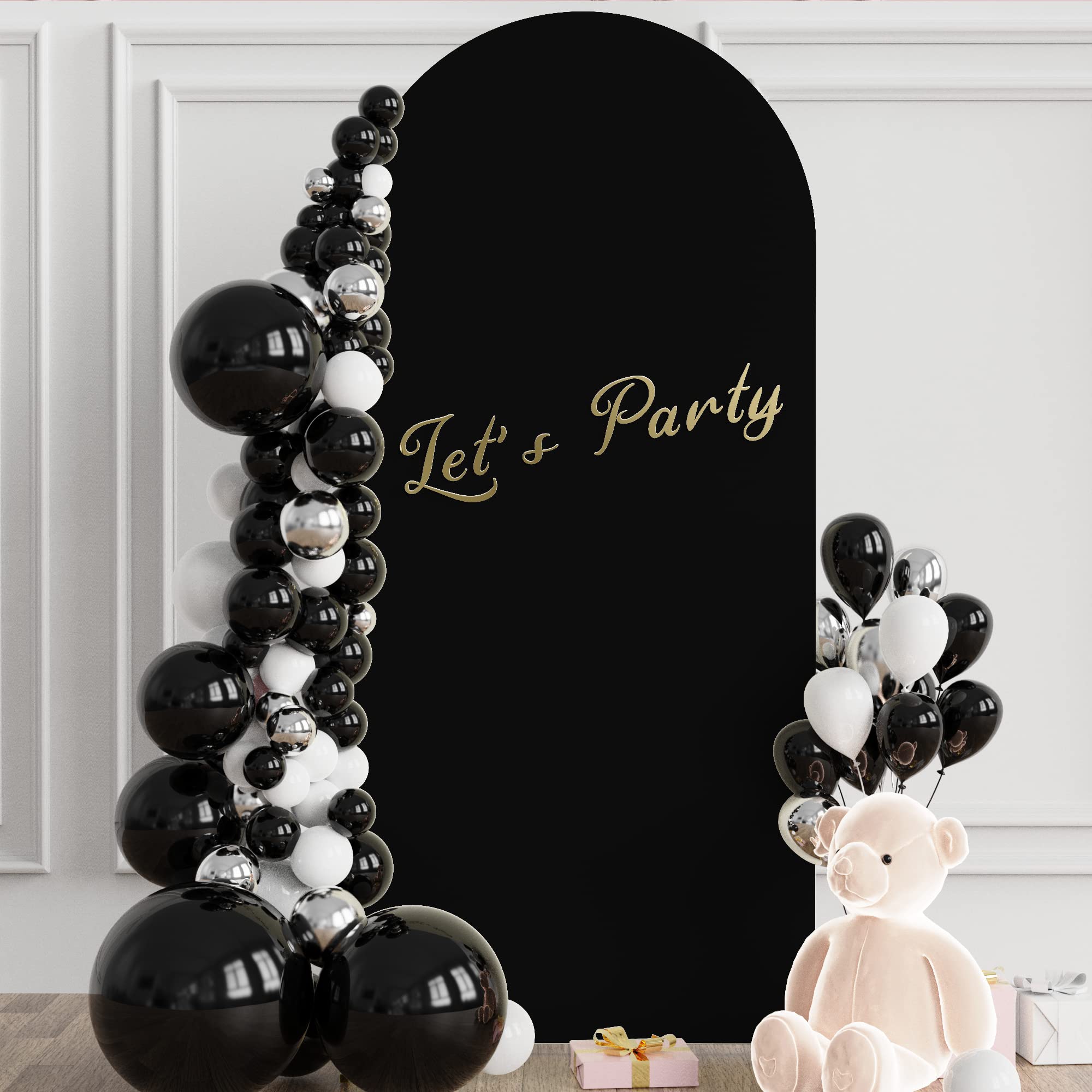 Wokceer 6Ft Wedding Arch Cover Spandex Fitted Wedding Arch Stand Covers Round Top Chiara Arch Backdrop Cover For Birthday Party