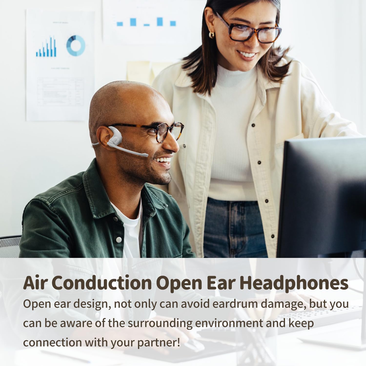 Banigipa Bluetooth Headset With Removable Microphone, Wireless Headset W/Dsp Noise Cancelling For Phones Laptop Computer Pc, Ope