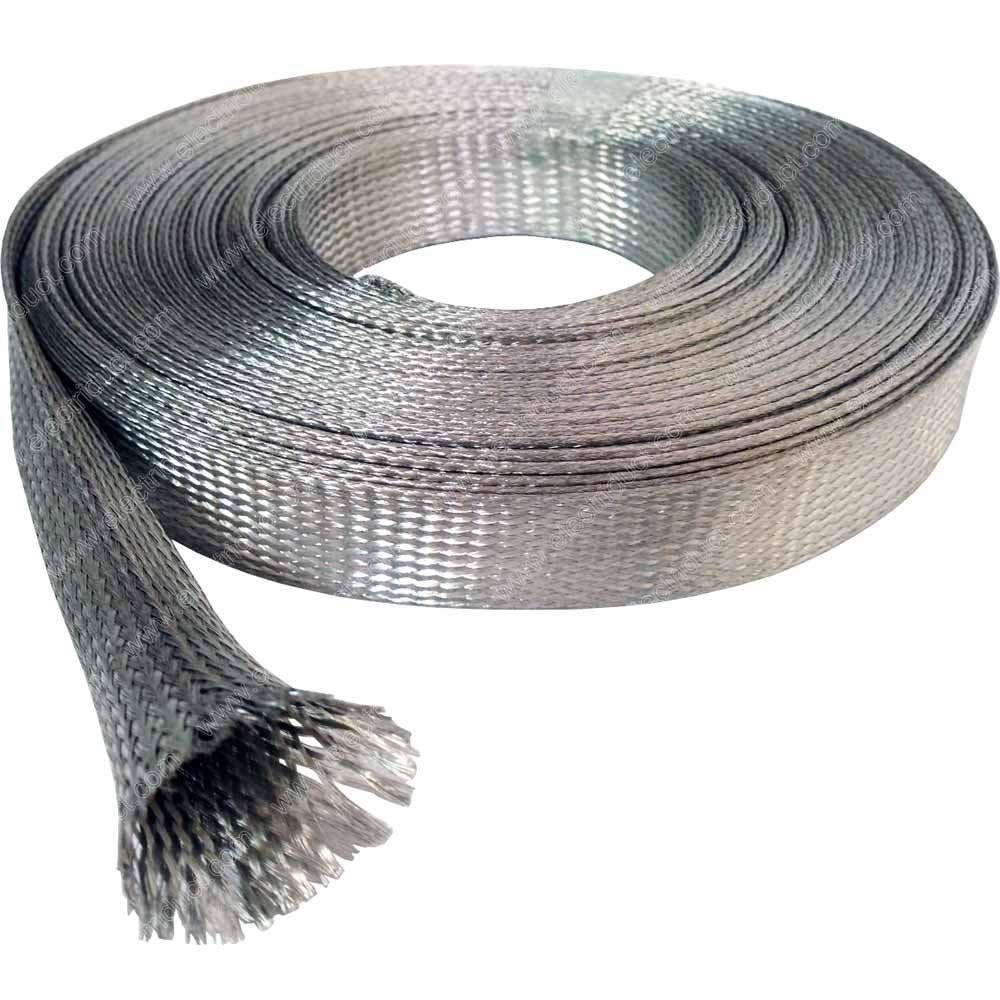 Electriduct 3/8'' Tinned Copper Metal Braid Sleeving Flexible Emi Rfi Shielding Wire Mesh (0.24'' Diameter)   10 Feet