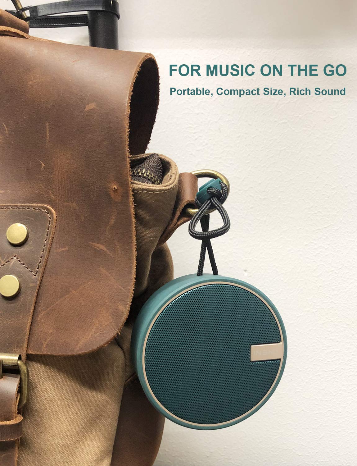 Insmy C12 Ipx7 Waterproof Shower Bluetooth Speaker, Portable Small Speaker, Speakers Bluetooth Wireless Loud Clear Sound, Suppor