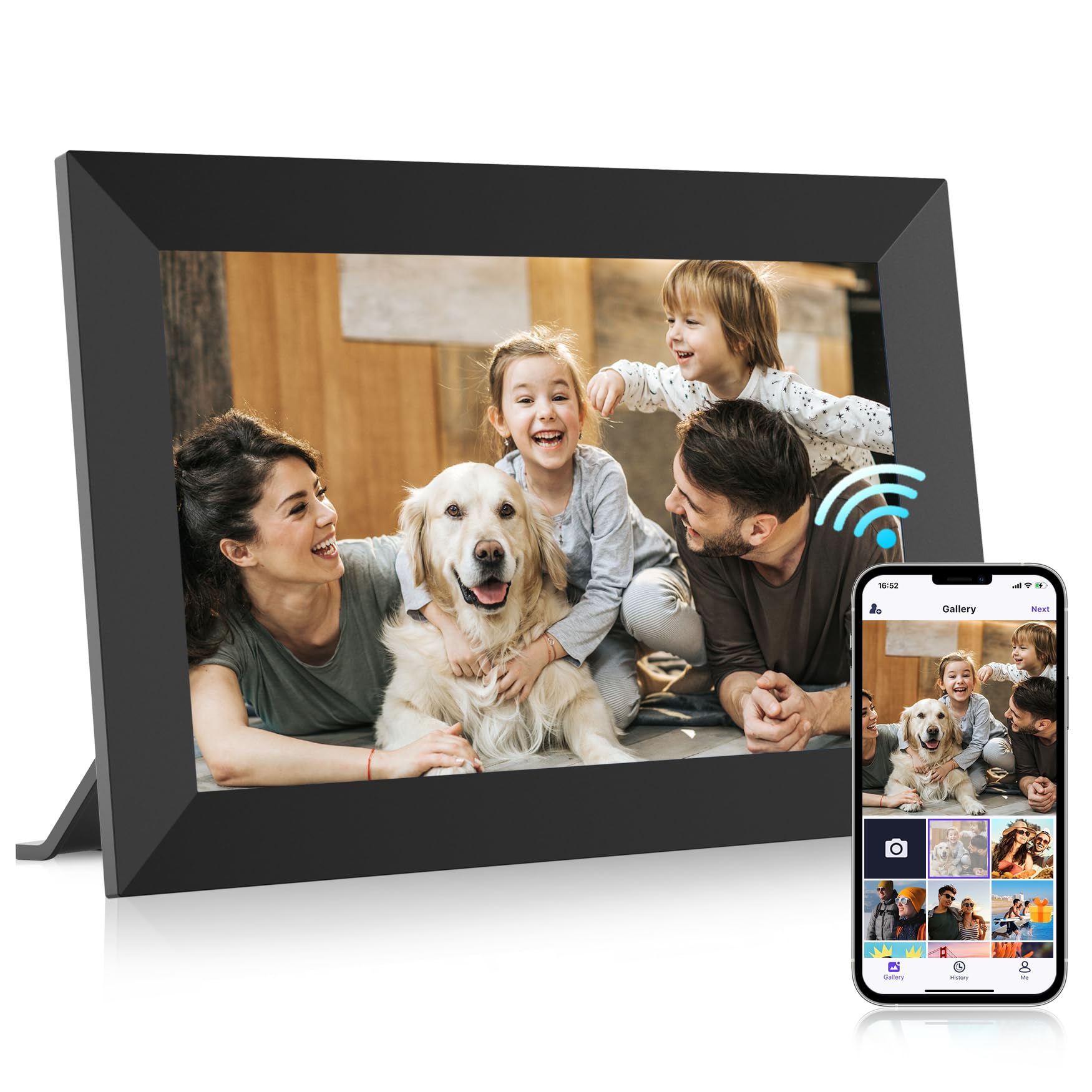 Uhale Digital Picture Frame 32Gb Storage 10.1 Inch Wifi Electronic Photo Frame Sd Card Slot Desktop Ips Touch Screen Hd Display