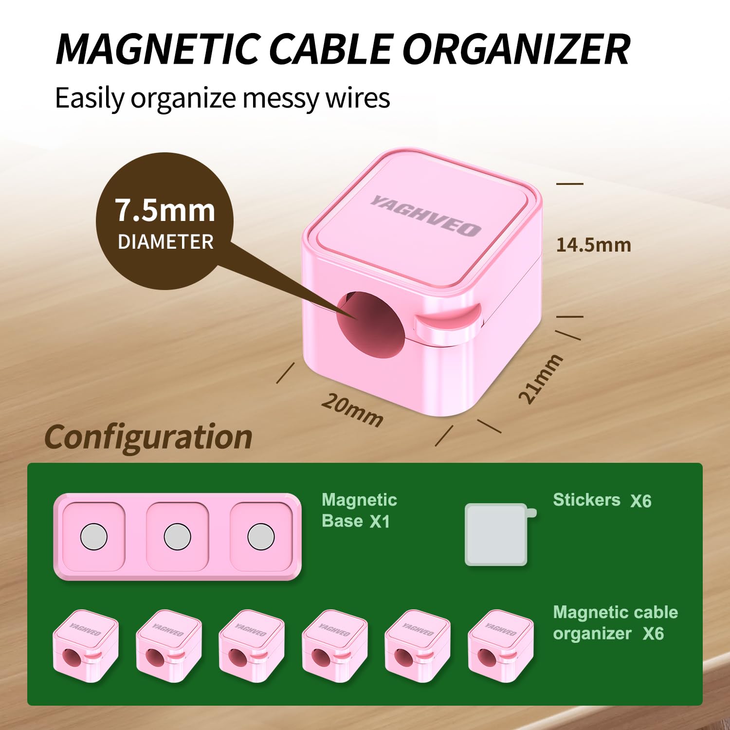 6+1Pack Magnetic Cord Organizer, Wire Holder Keeper Organizer Management, Easy Secure Adhesive Cable Management, For Home,Office