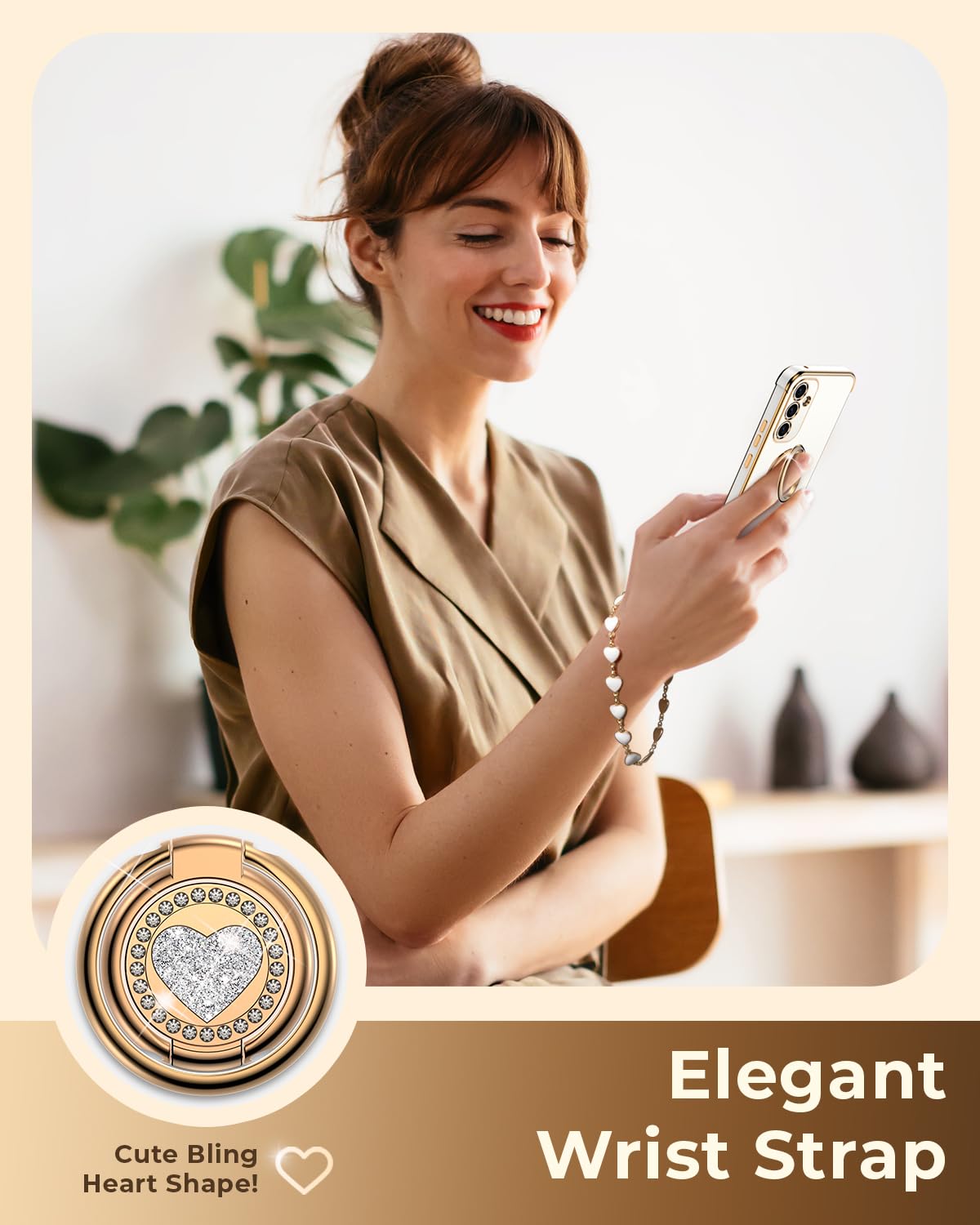 Xyz For Galaxy S23 Fe Case With Stand, For Samsung Galaxy S23 Fe Case With Double Ring, Women Girls Bling Luxury Phone Case For