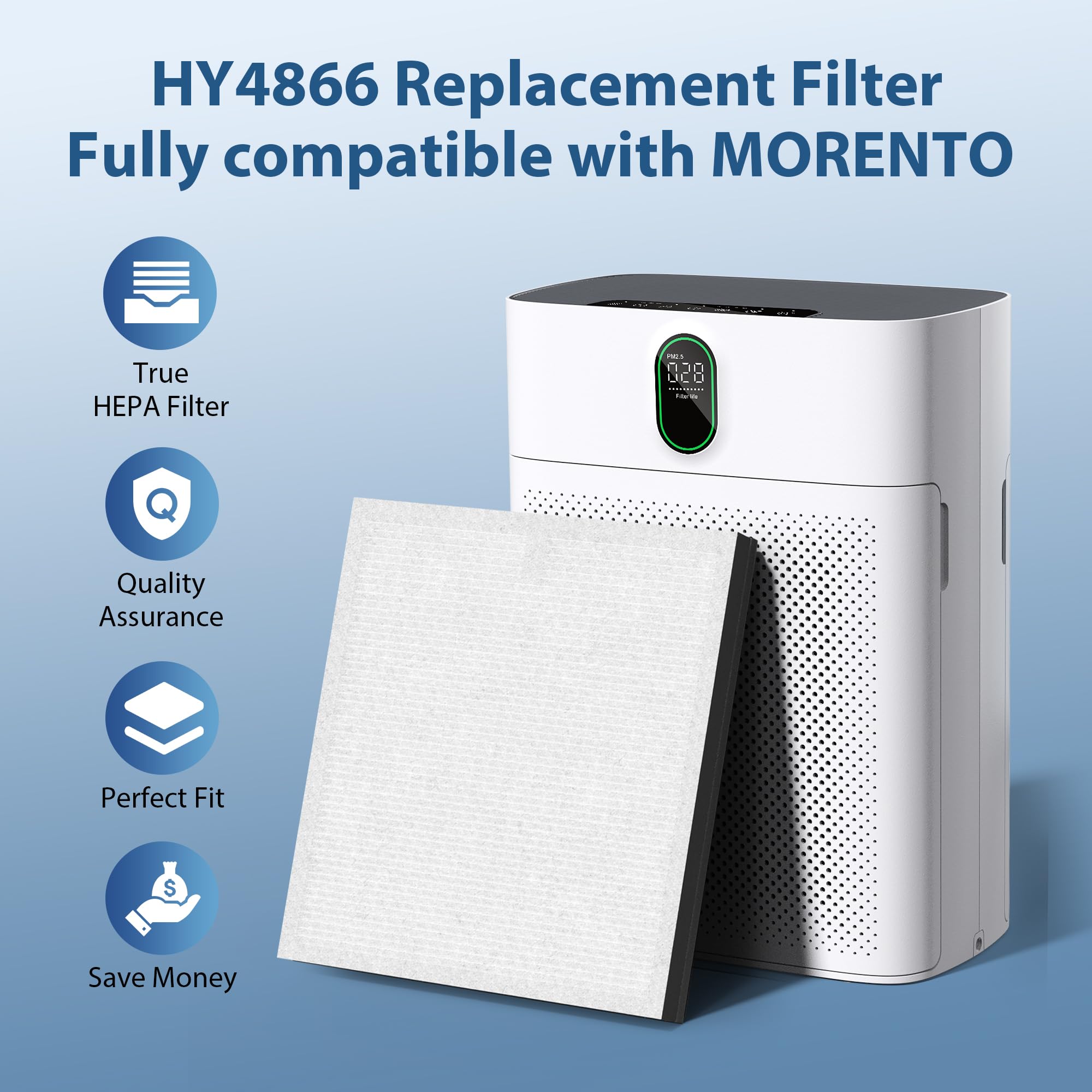 Chivalz 2 Pack Hy4866 True Hepa Replacement Filters Compatible With Morento Hy4866 Air Purifier, Westhey Hy4866 Air Purifier And