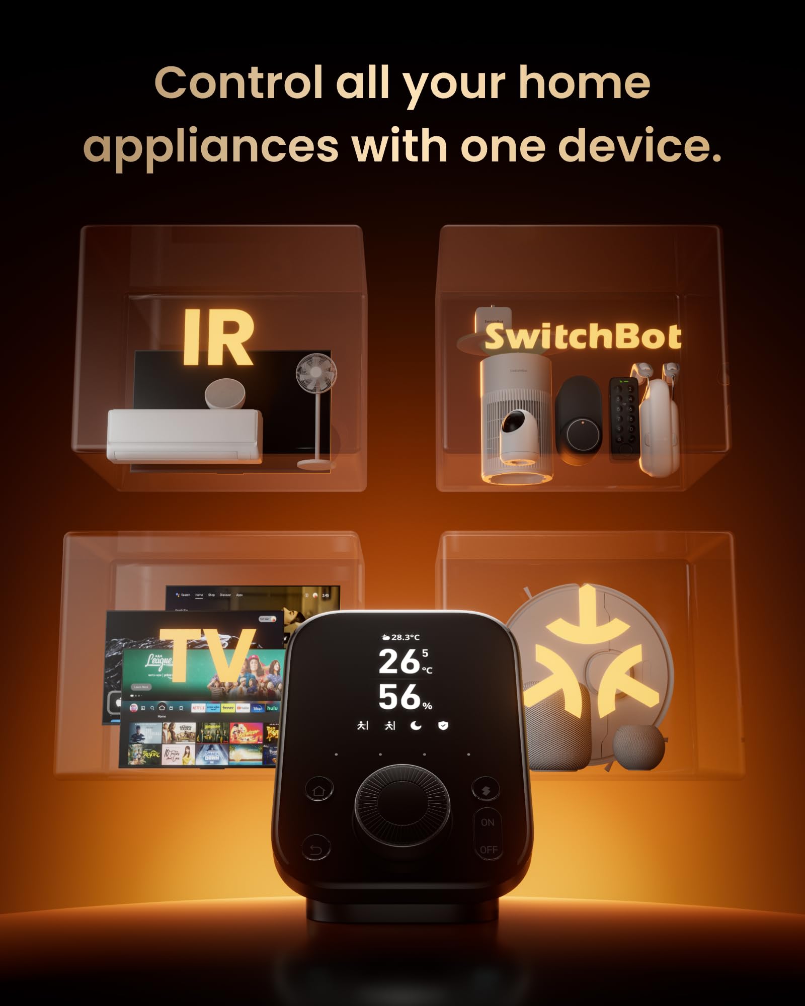 Switchbot Hub 3 (3Rd Gen), Smart Home Hub With 2.4 Ips Screen & Knob Control, Wifi Thermometer Hygrometer, Ir Remote Hub (Matter