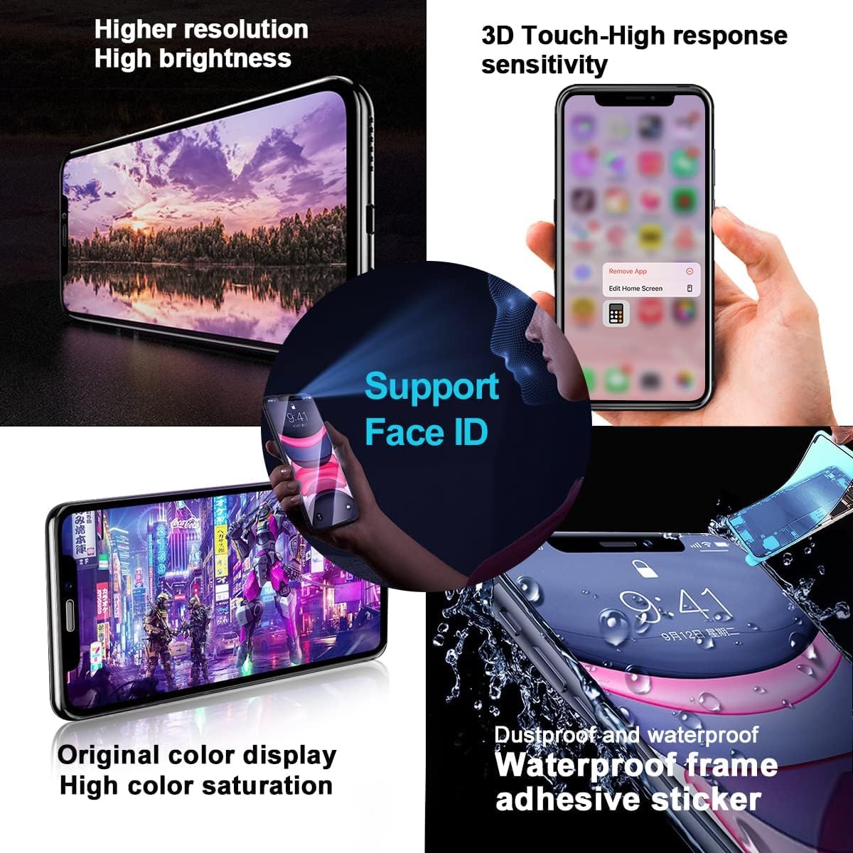 Efaithfix For Iphone 11 Lcd Screen Replacement 6.1 Inch Frame Assembly Display 3D Touch Screen Digitizer With Repair Tools Kit F