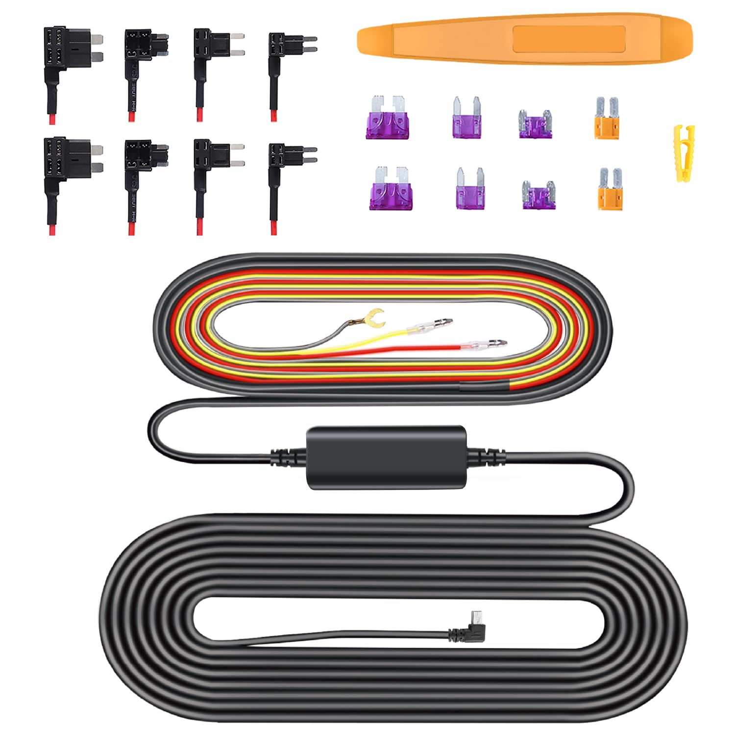Mini Usb Dash Cam Hardwire Kit For Arifayz Dash Cam Q3, Hardwire Kit Fuse For Dash Camera With Fuse Taps And Installation Tools,