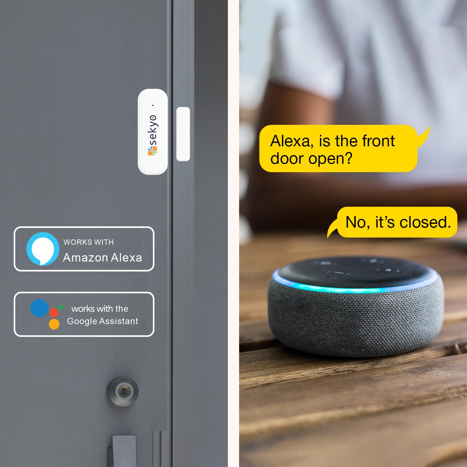 (4 Qty) Smart Wifi Door & Window Sensor For Home| No Hub Required | Free App Alert, Works With Tuya Smart Life Devices, Compatib