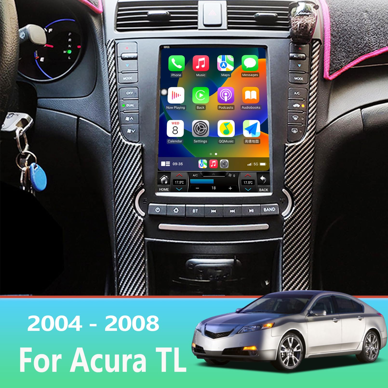 Car Radio Stereo Gps Navigation For Acura Tl 2004 2008 Radio Android Auto Car Play Vertical Screen Tesla Style With Dsp In Dash