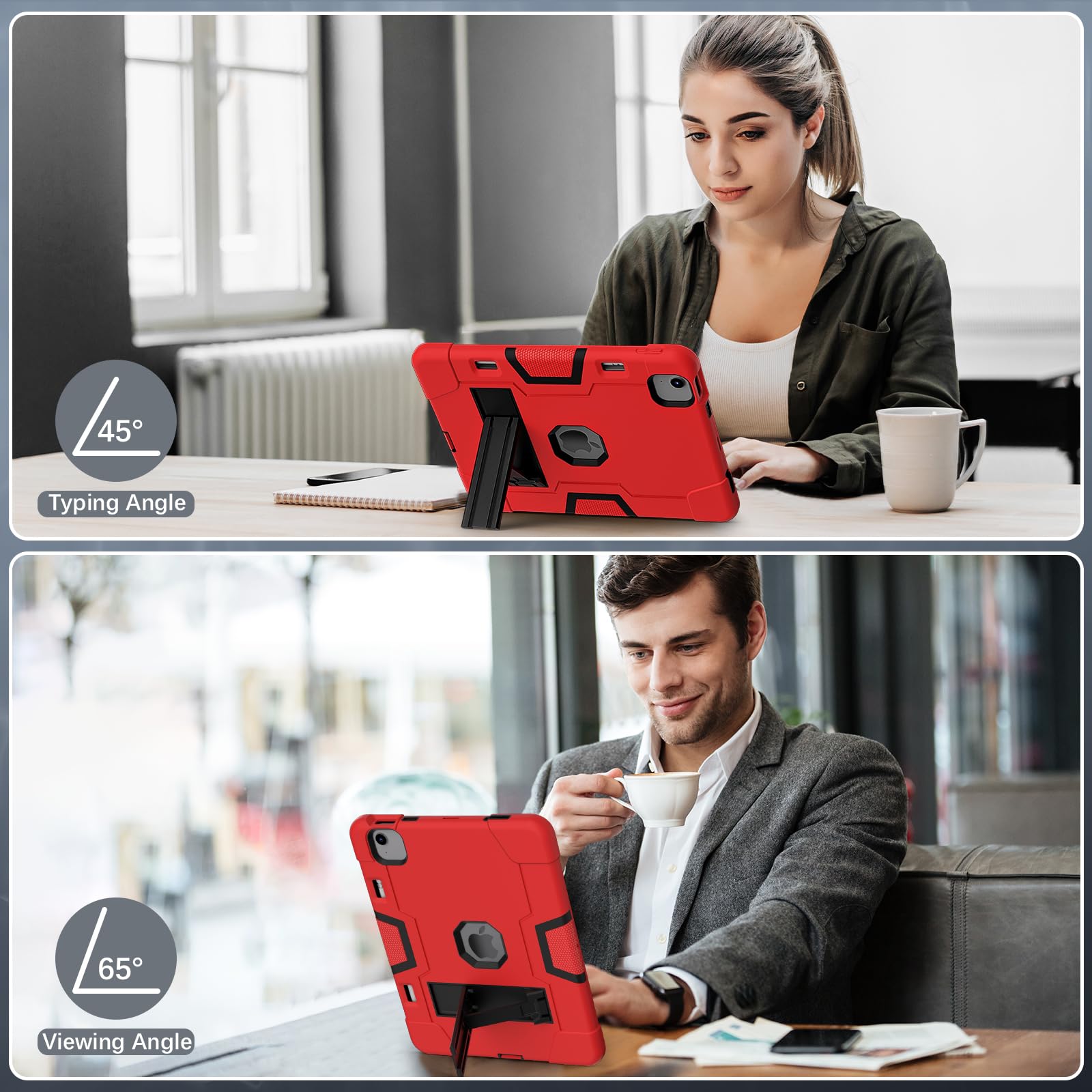 Tsqqst Cover For Ipad Air Case 11 Inch M2 2024 (6Th Gen) For Kids, Shockproof Protective Rugged Case With Pencil Holder Stand Fo