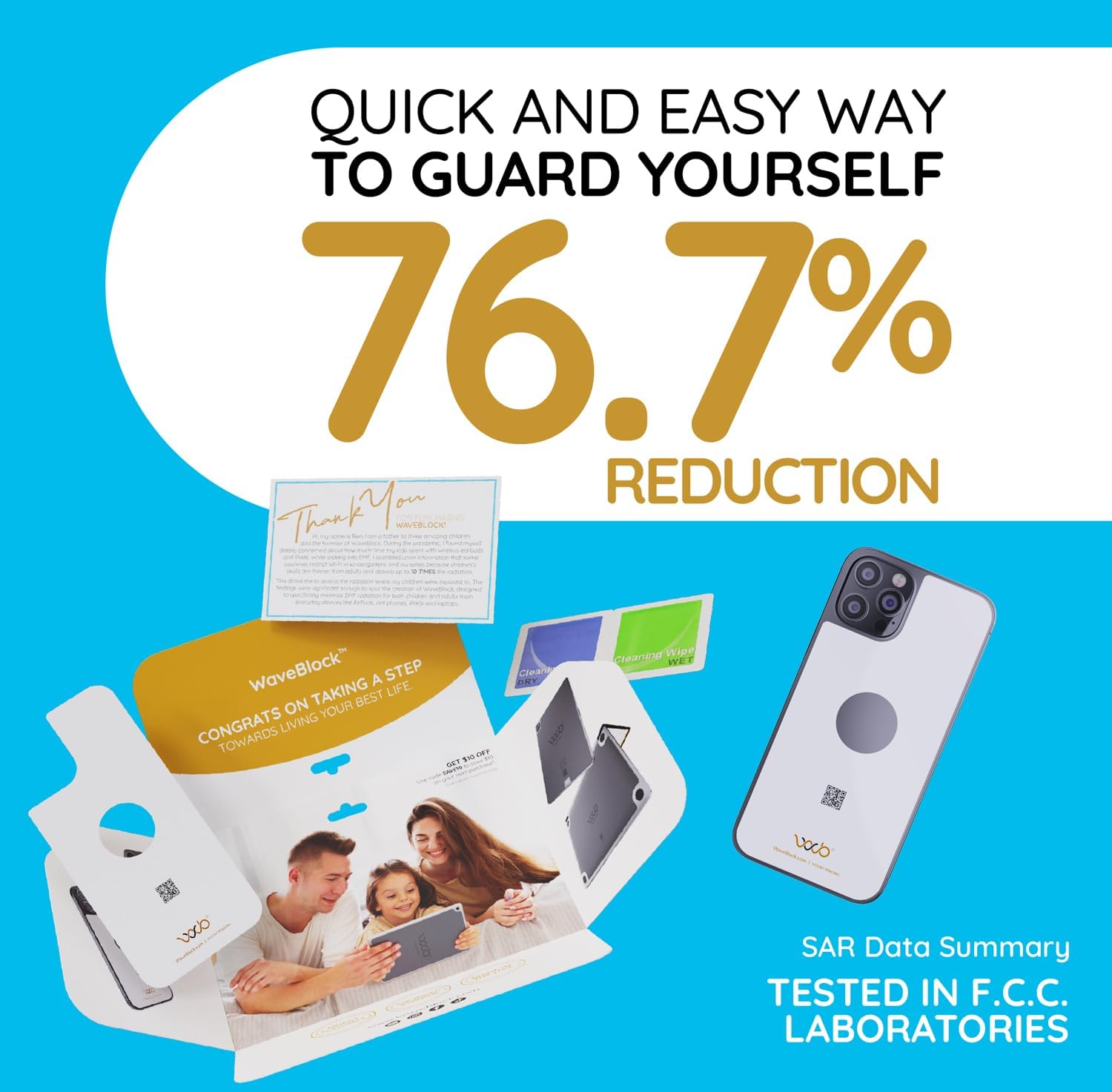 Waveblock Emf Blocker For Cell Phone   Made For Iphone Xs   The Only Patented Real Scientifically Backed Lab Tested 5G Shield Em