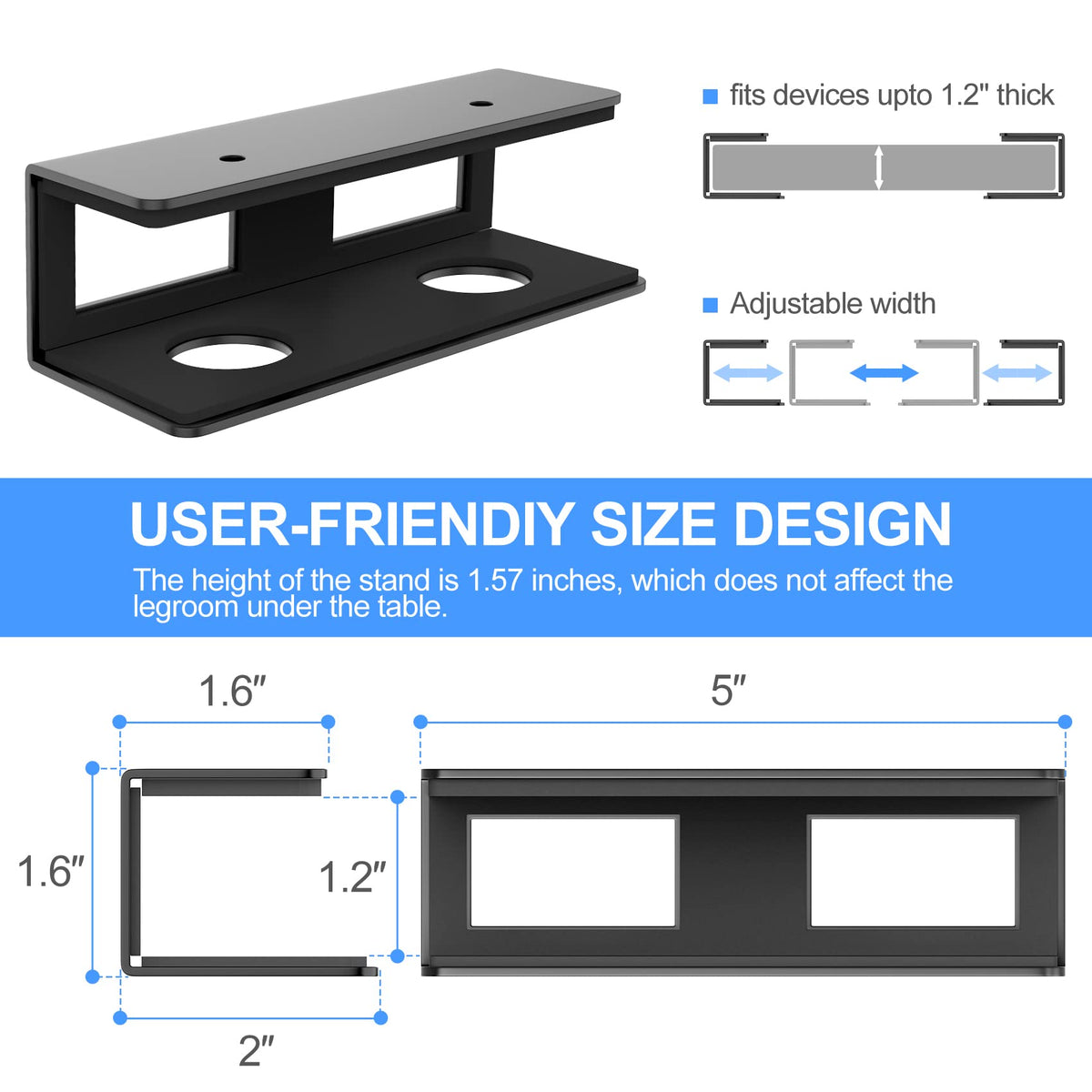 Gome Under Desk Laptop Mount Metal Bracket With Felt Board To Protect ...