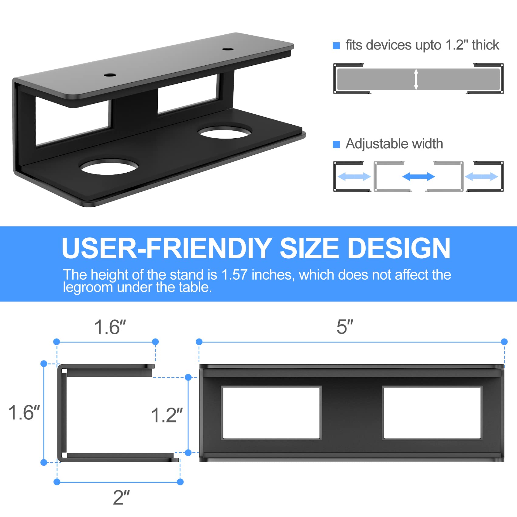Gome Under Desk Laptop Mount Metal Bracket With Felt Board To Protect Your Laptop, Under Desk Laptop Tray Holder Desk Shelf With