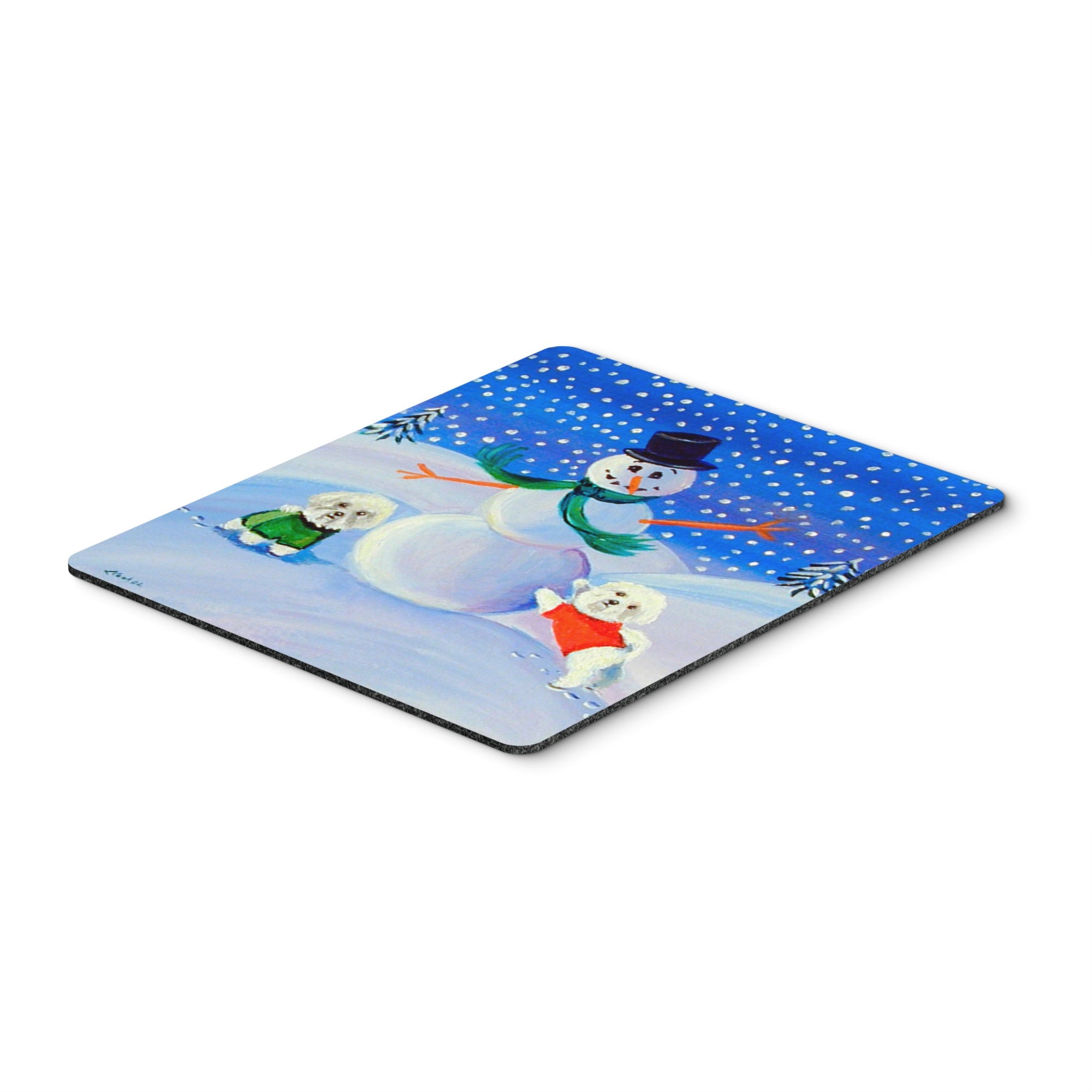 inchCarolines Treasures Mouse/Hot Pad/Trivet, Snowman with A Bichon Frise (7145MP) inch