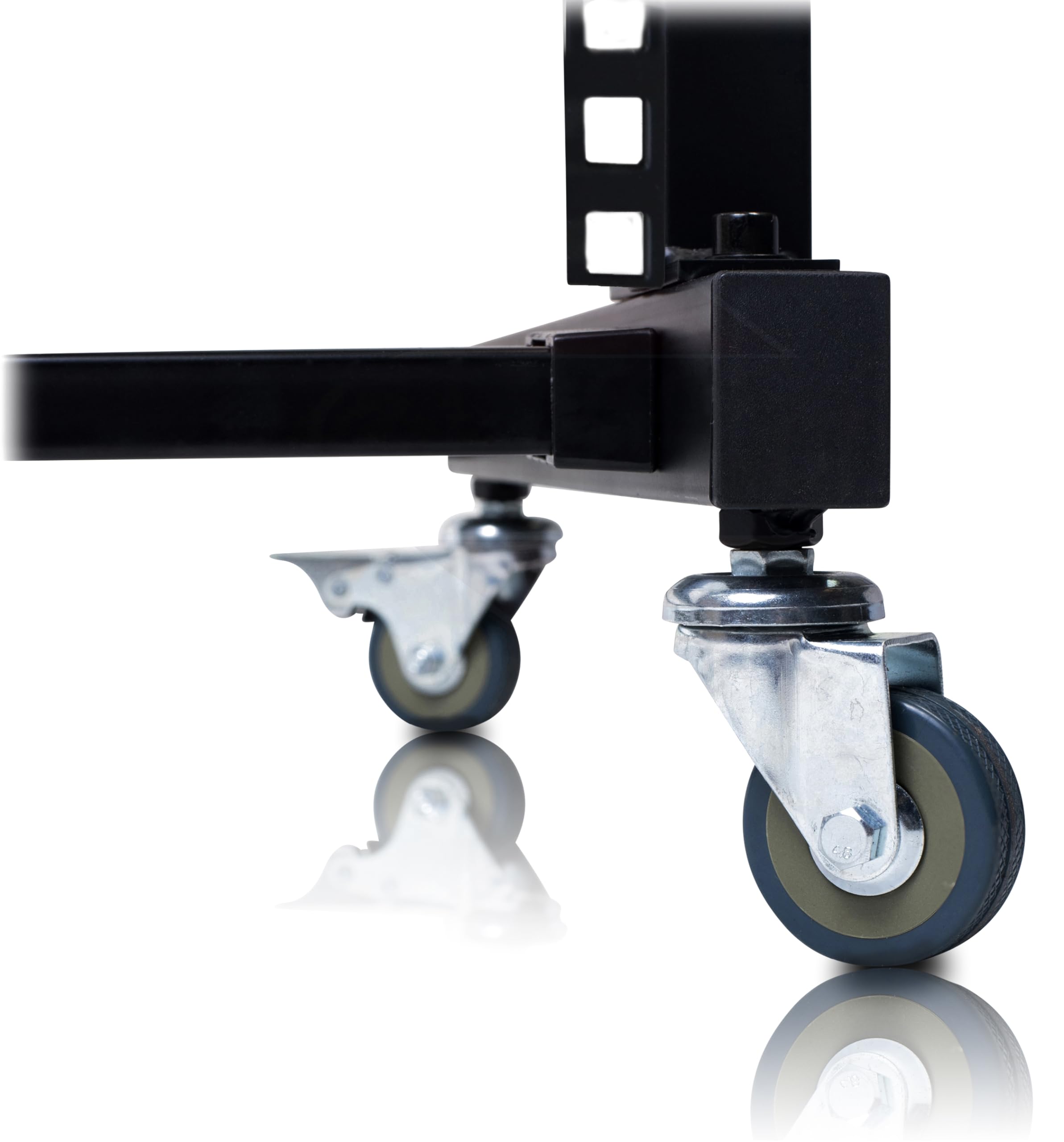 Rack Mount Rolling Stand & Adjustable Mixer Platform Rails By Griffin | 19U Cart Holder For Music Studio Booth Pro Audio Recordi