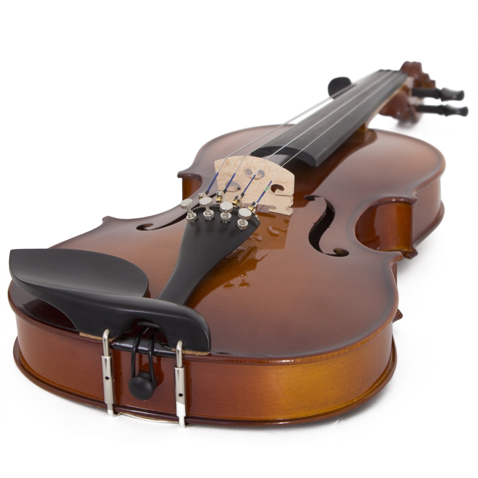 Cecilio Cvn-300 Solidwood Ebony Fitted Violin With Daddario Prelude Strings, Size 1/2