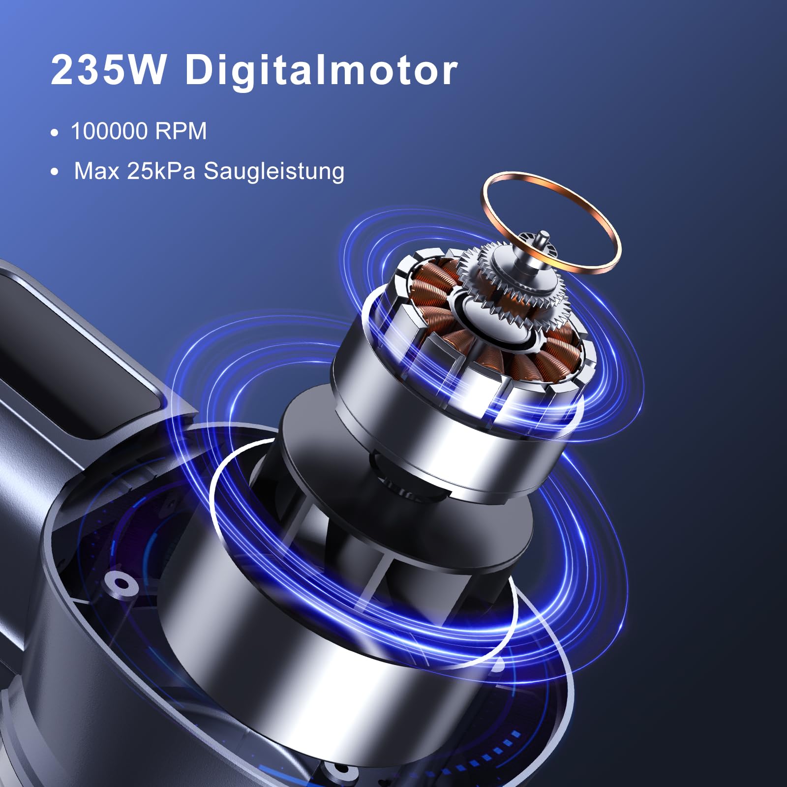 Lubluelu Cordless Vacuum Cleaner,25000Pa Cordless Stick Vacuum With 235W Brushless Motor, 50Min Runtime, Detachable Battery, Sel