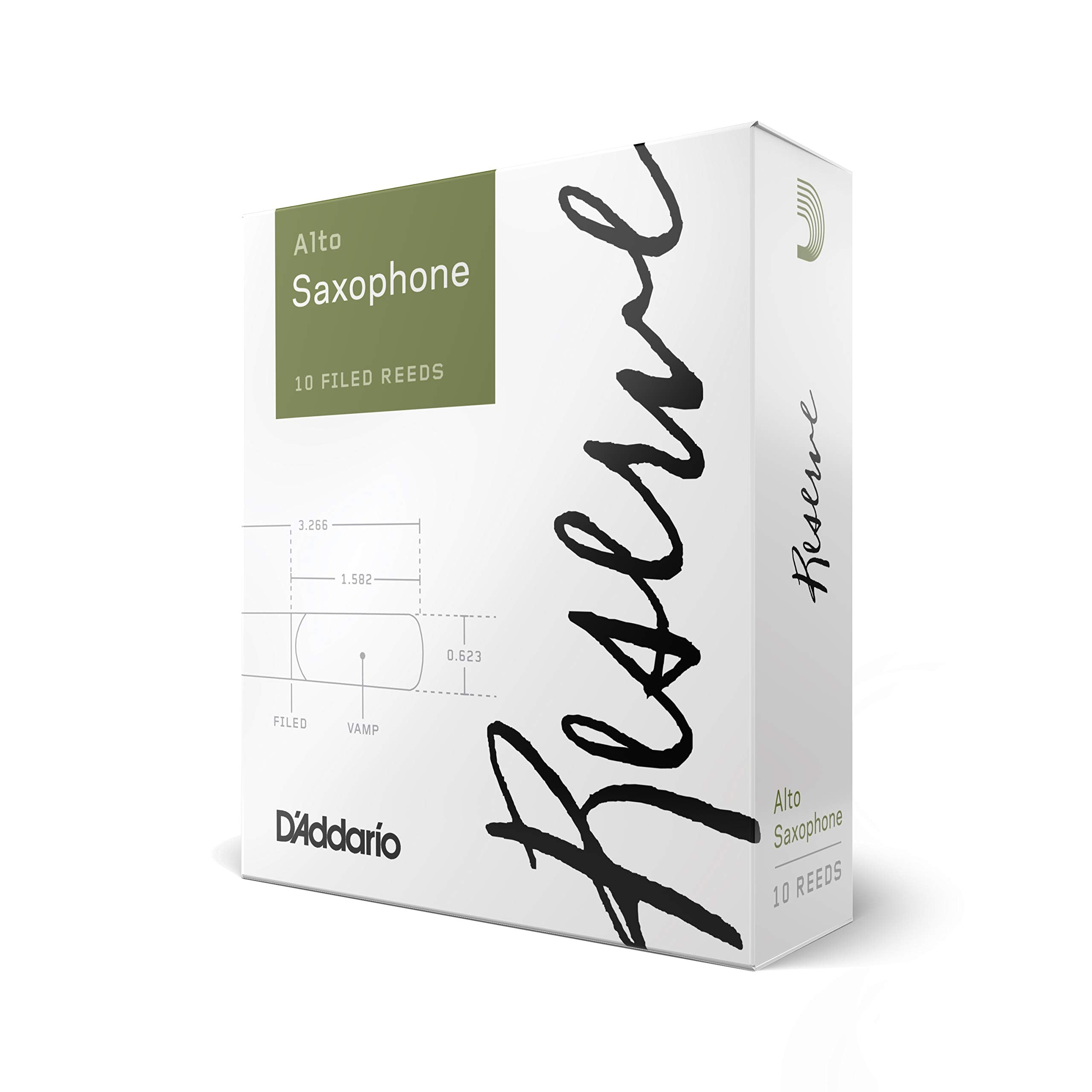 D'Addario Woodwinds Reserve Alto Saxophone Reeds   Sax Reeds   Thick Blank Reed For Rich, Warm Tone   3.0 Strength, 10 Pack