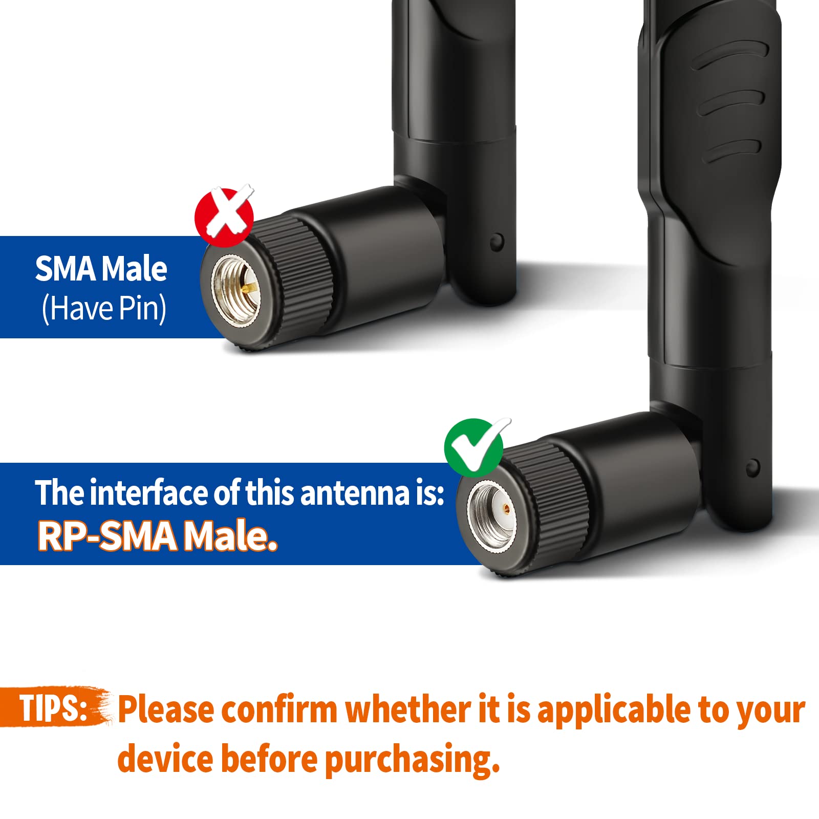 Bingfu 4G Lte Cellular Trail Camera Antenna 8Dbi Rp Sma Male Antenna (2 Pack) Compatible With Spypoint Link Micro Solar Evo Link