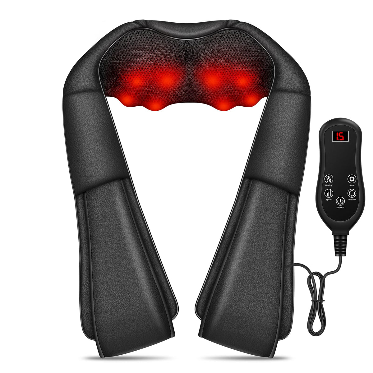 Ikristin Neck Massager Back Massage With Heat,Shiatsu Shoulder Massager For Neck,Back,Shoulder,Foot And Leg Muscle Pain Relief,E