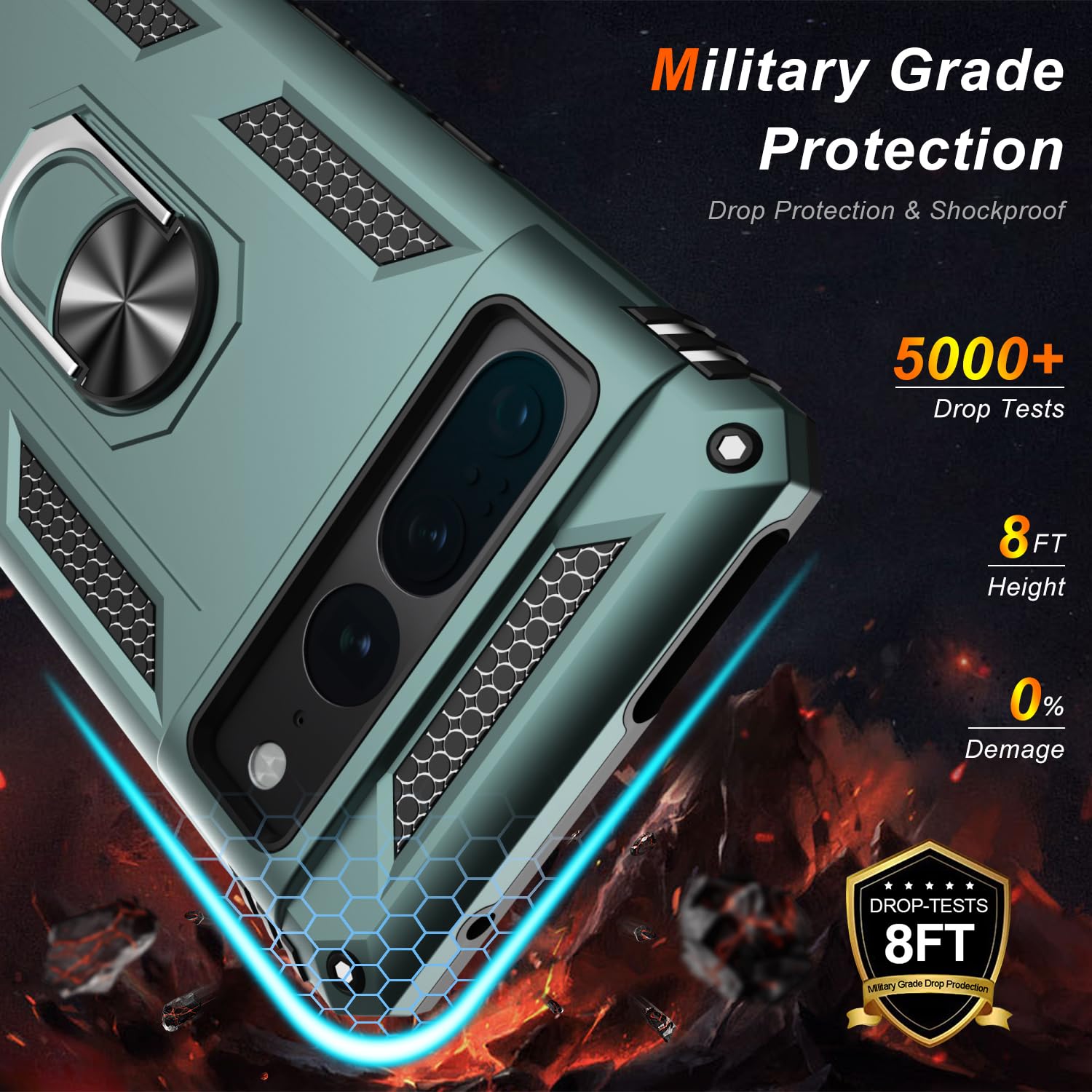 Lumarke For Google Pixel 7 Pro Case With Screen Protector,Pass 16Ft. Drop Tested Military Grade Protective Phone Cover With Magn