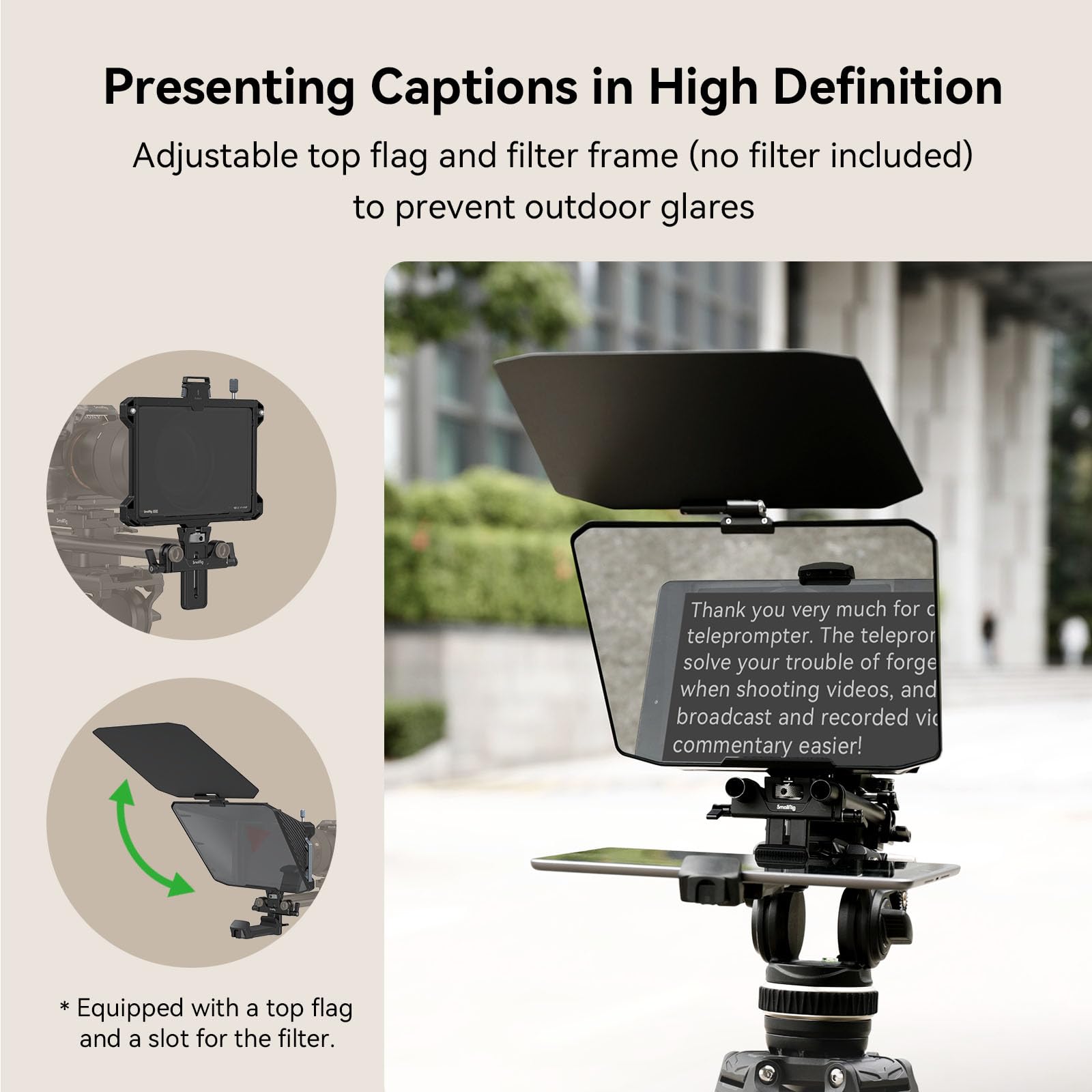 Smallrig Teleprompter For Ipad Tablet Up To 11 Inch, Not For Smartphone, Smallgogo App Supports Pdf Picture Word Txt, Must Work