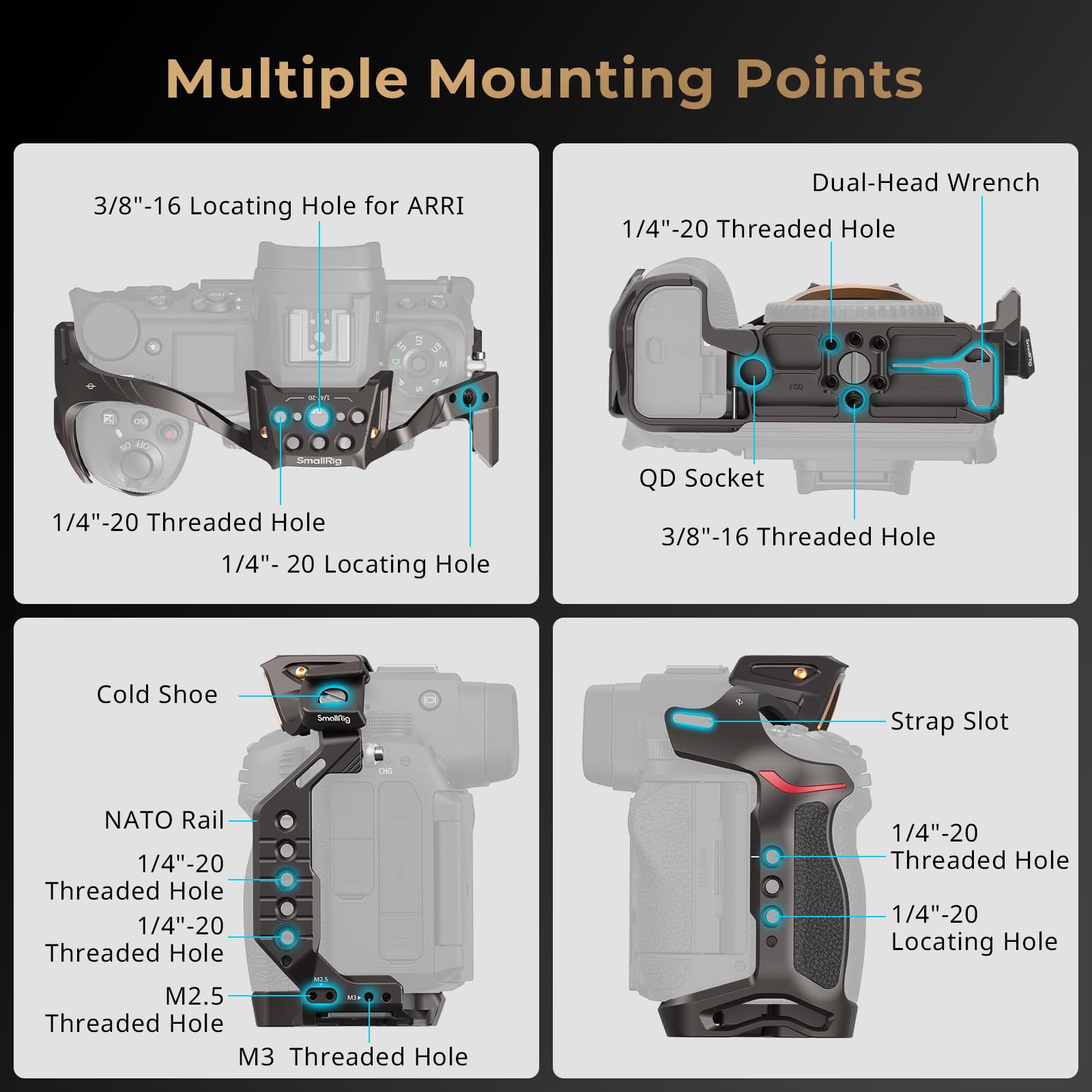 Smallrig Night Eagle Z6Iii Camera Cage Kit For Nikon Z6 Iii, Aluminum Alloy Full Cage With Top Handle, With Quick Release Plate