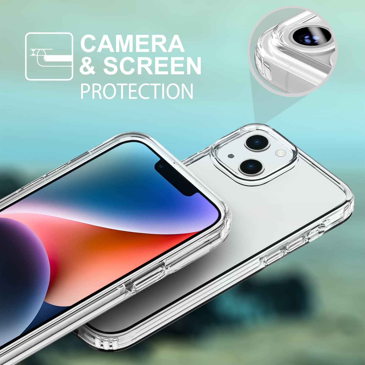 Tenoc Phone Case Compatible With Iphone 14 Plus, Clear Case Non Yellowing Protective Bumper Hard Back Cover For 6.7 Inch