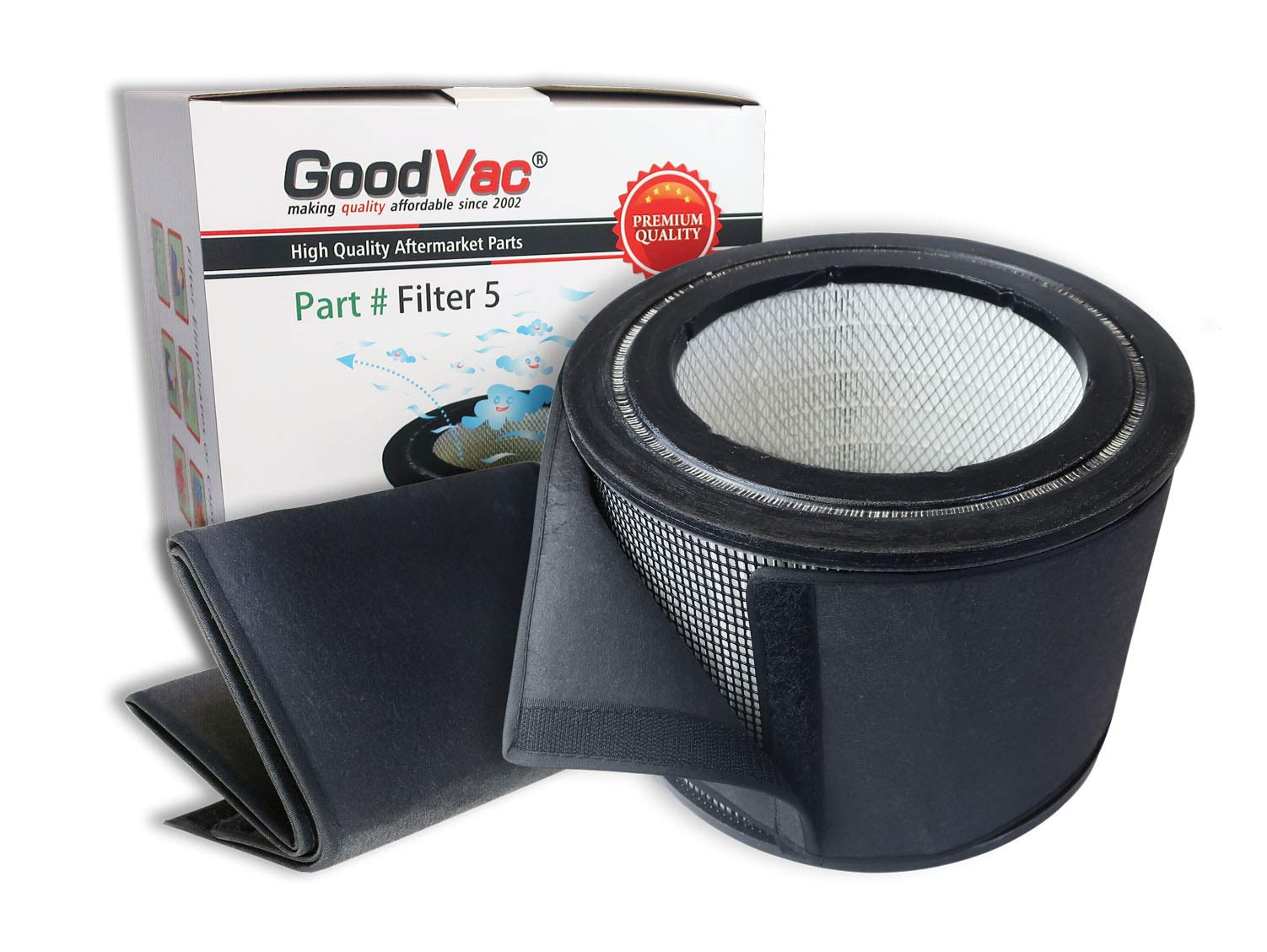 Goodvac Replacement Filter Kit Compatible With Filter Queen Defender 4000 Hepa Filter + 2 Carbon Prefilter Wraps