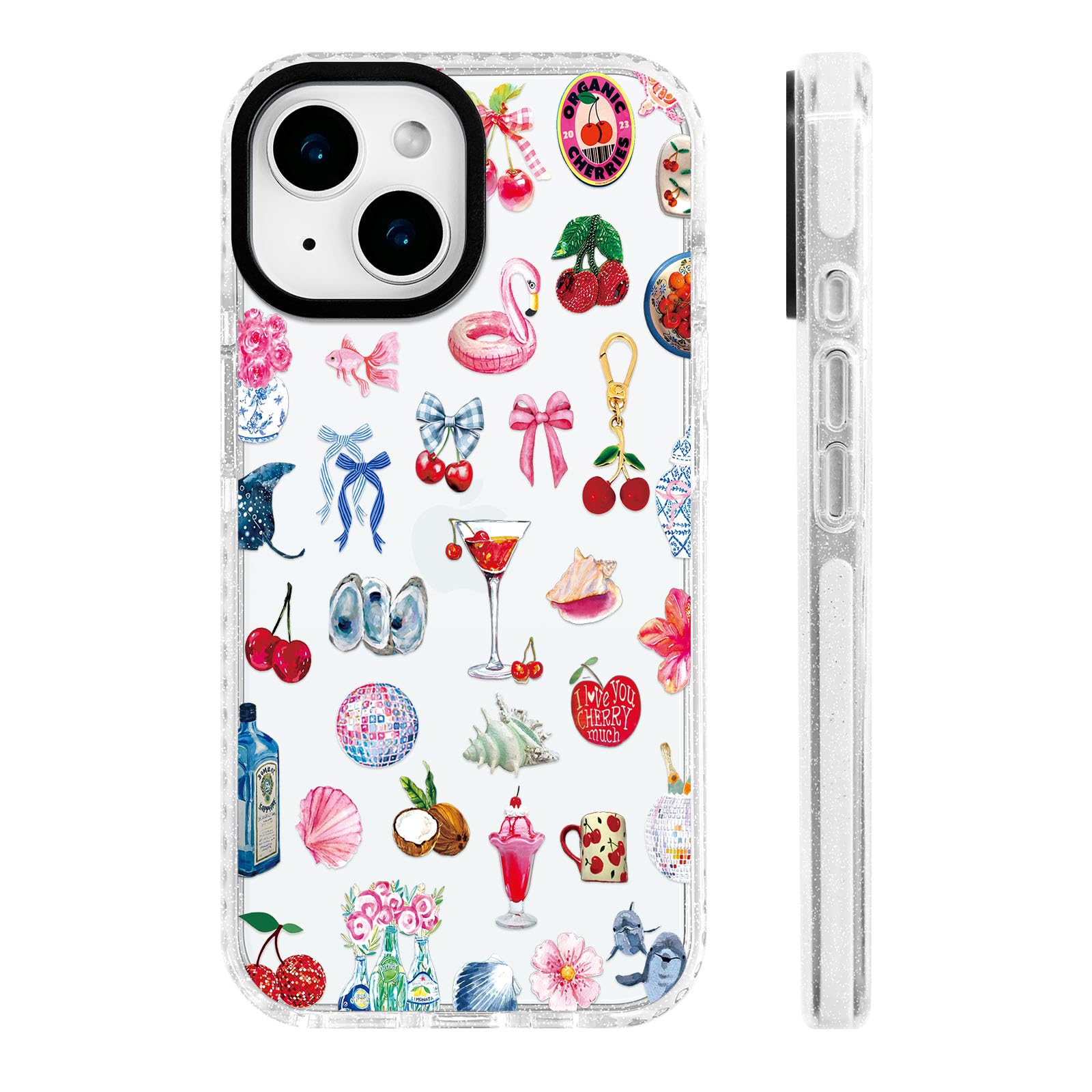 ChiCs-Flaura for iPhone 13 mini Case [Military-Grade Drop Protection/Charming Soft TPU Protective/Camera Protection/for Women & 