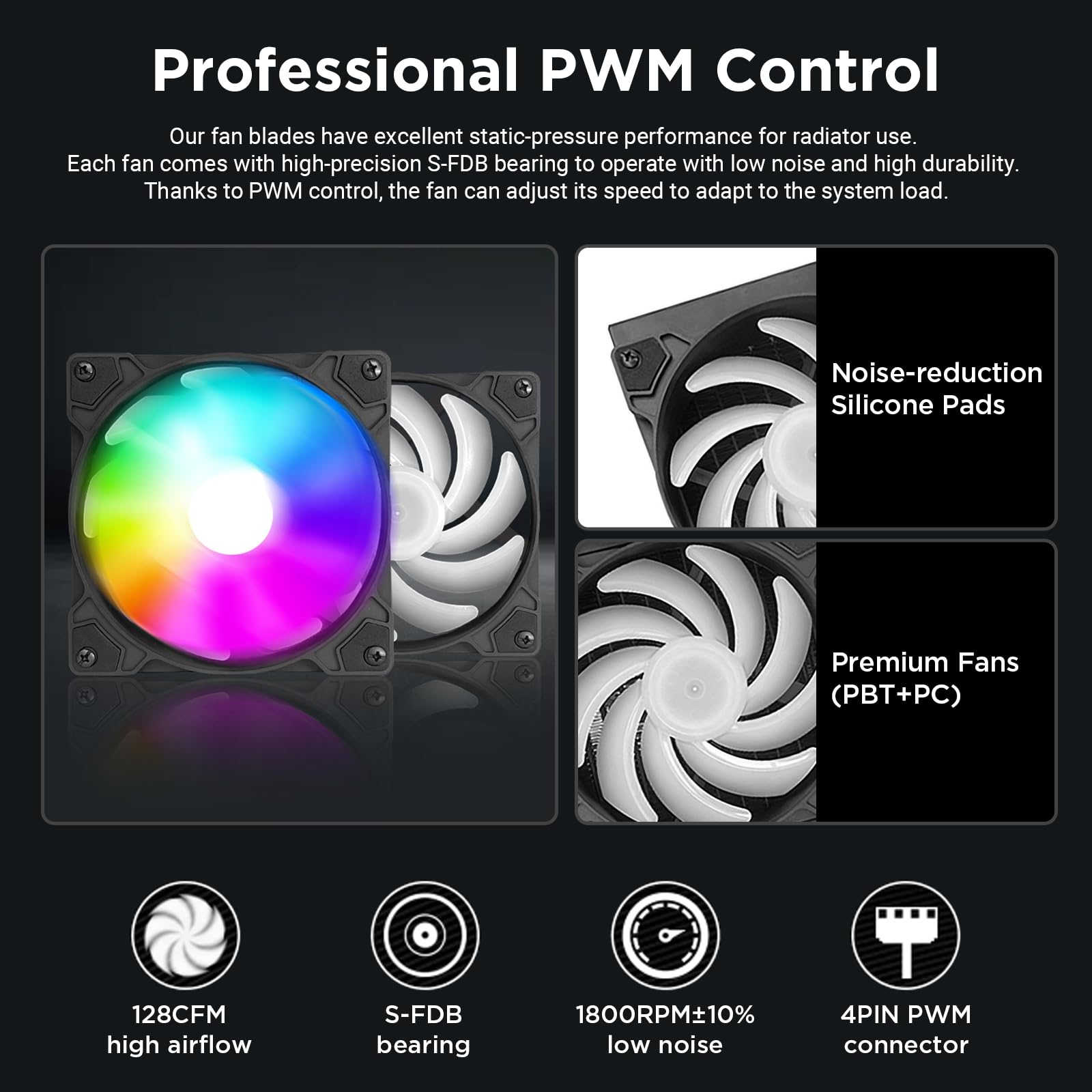 Cpu Liquid Cooler Cpu Water Cooler 240Mm Aio Cpu Cooler Liquid Cpu Cooling, Compatible With Amd Intel Lga Rgb   Black