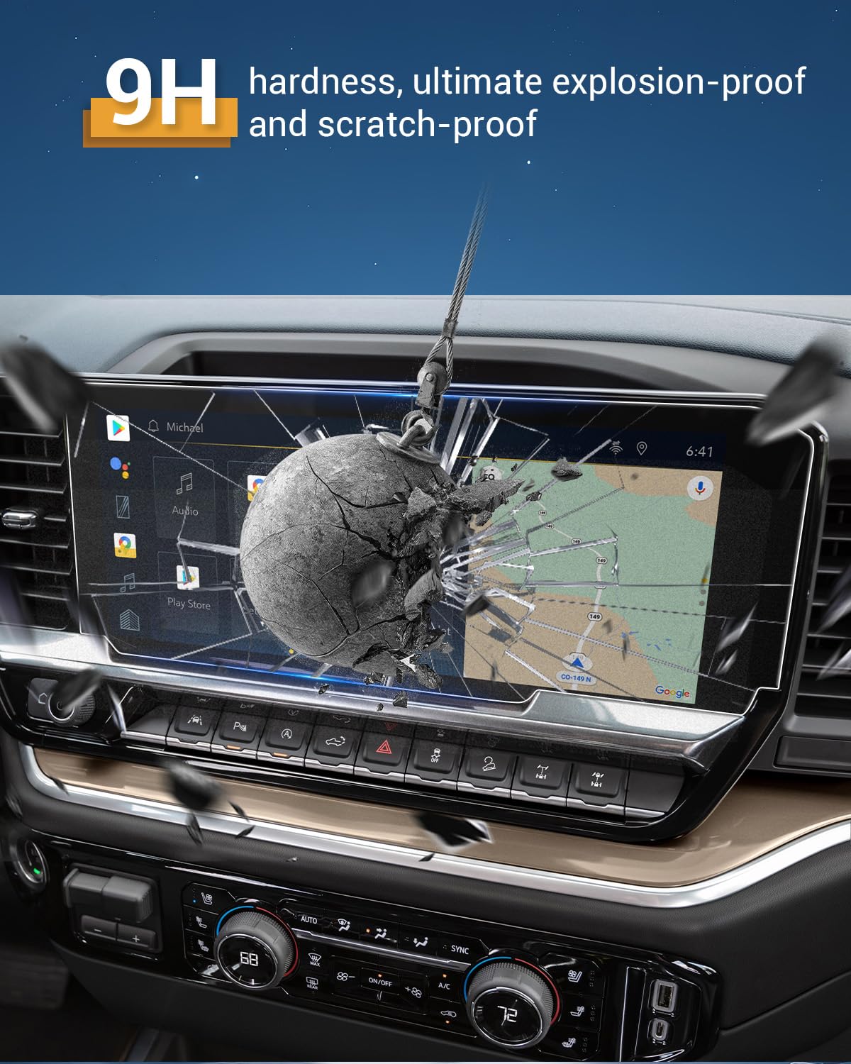 Yee Pin 2024 Silverado Screen Protector Matte For 2022 2023 2024 Chevy Silverado 1500 13.4' (Lt/Rst/Ltz/Zr2/Zr2 Bison/High Country/Lt Trail Boss) Screen Cover Anti Glare Tempered Glass 9H