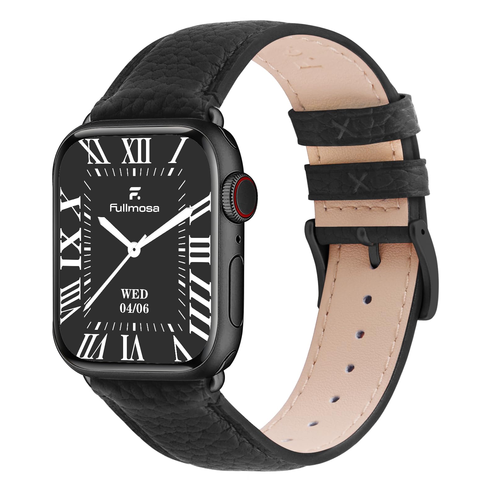 Fullmosa Leather Bands Compatible with Apple Watch Band 42mm 44mm 45mm, Dressy Chic iWatch Strap with Case for iWatch Series 9 8