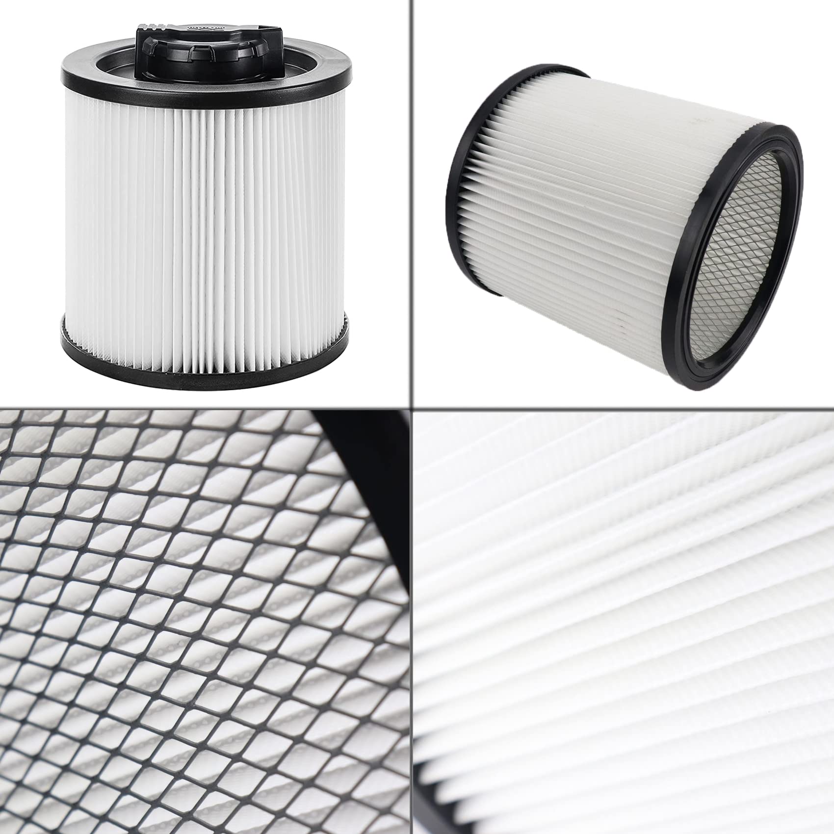 Dxvc6910 Replacement Filter For Dewalt 6 16 Gallon Dxv06P Dxv09P Dxv10P Dxv10Pl Dxv10Sa Dxv12P Dxv14P Dxv16P Wet/Dry Vacuum Clea