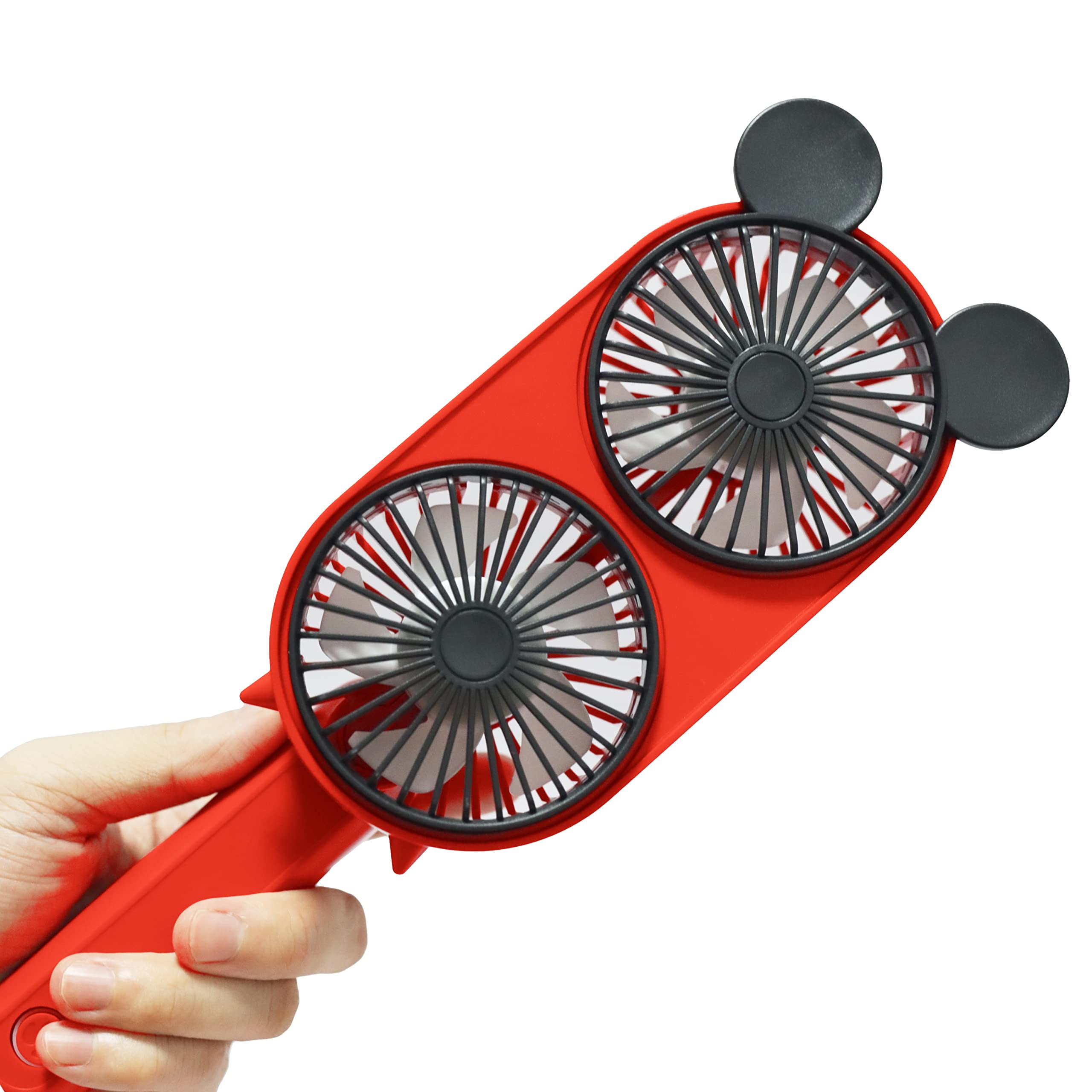 Decolife Cute Personal Mini Fan, Handheld & Portable Usb Rechargeable Fan, Twin Fan With 3 Adjustable Speeds, Perfect Cooling Fo