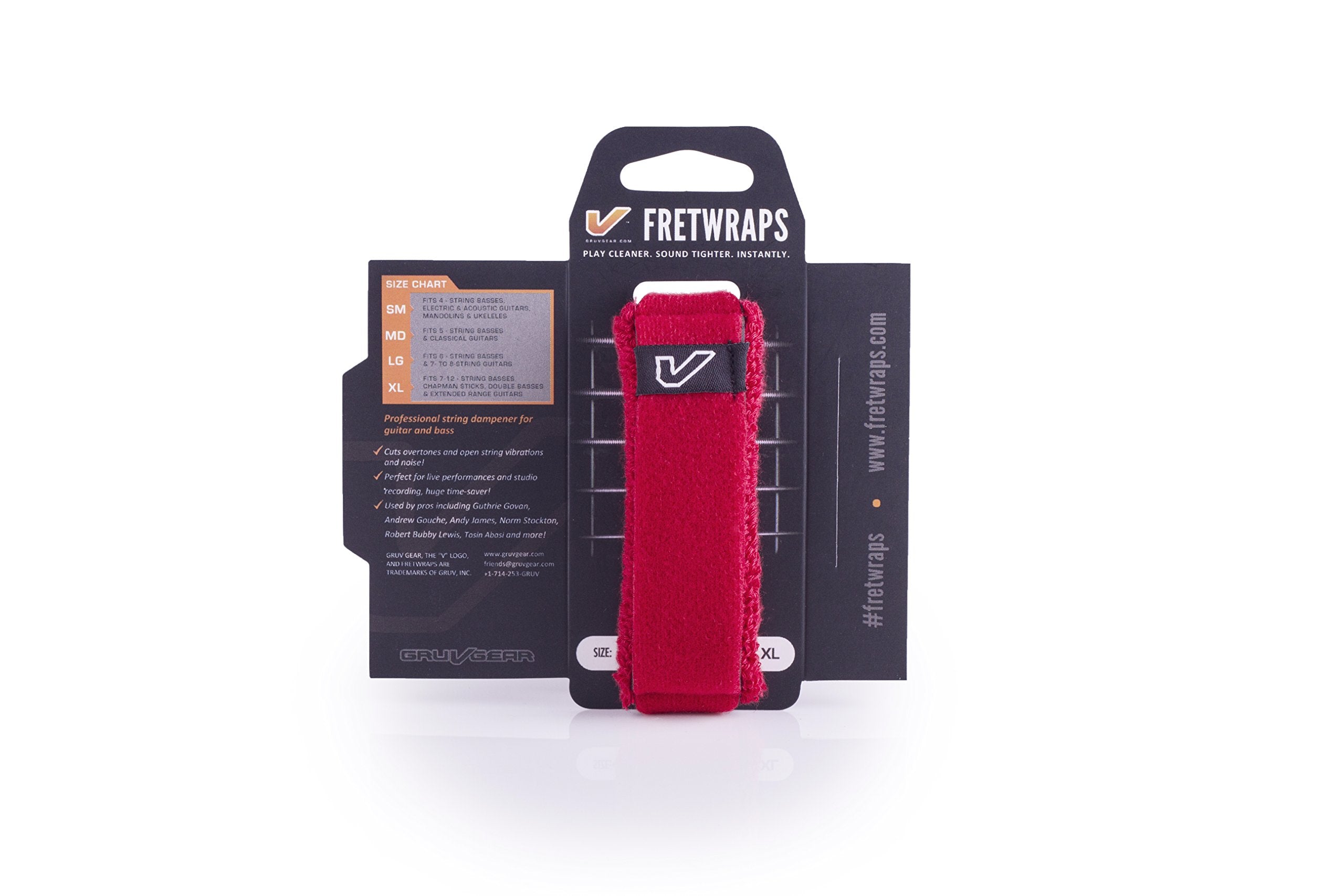 Gruv Gear Fretwraps Hd 'Fire' String Muter 1 Pack (Red, Extra Large) (Fw 1Pk Red Xl)