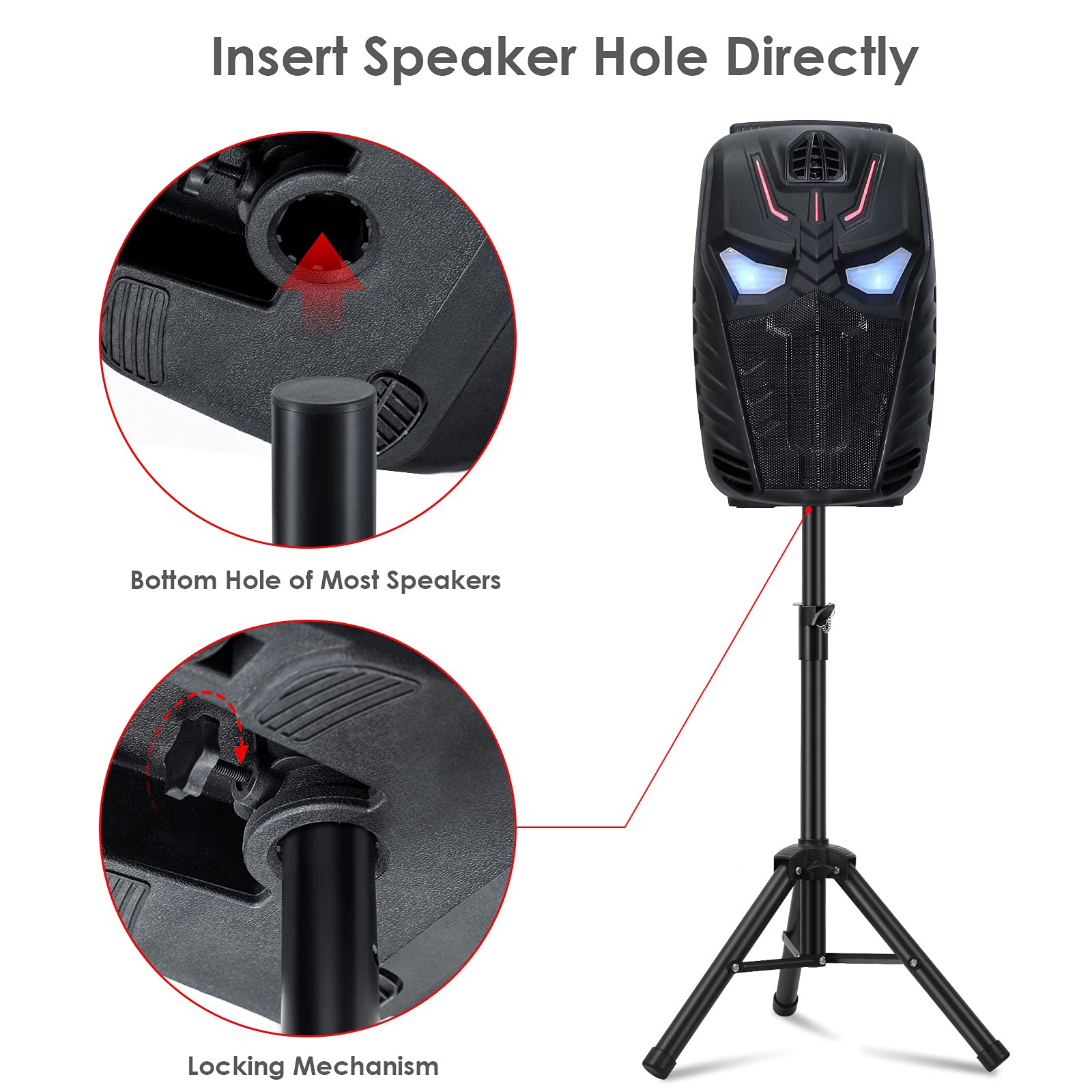 Studio Monitor Speaker Stand Adjustable Tripod Dj Pa Speaker Stand Professional Tripod Structure, Adjustable Height,Giskieo Heav