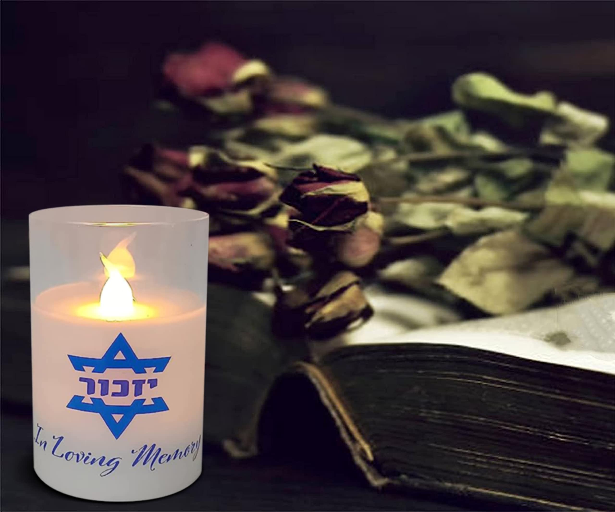 Ner Mitzvah Electric Yahrzeit Candle   Led Votive Candles   Flameless Memorial Candle