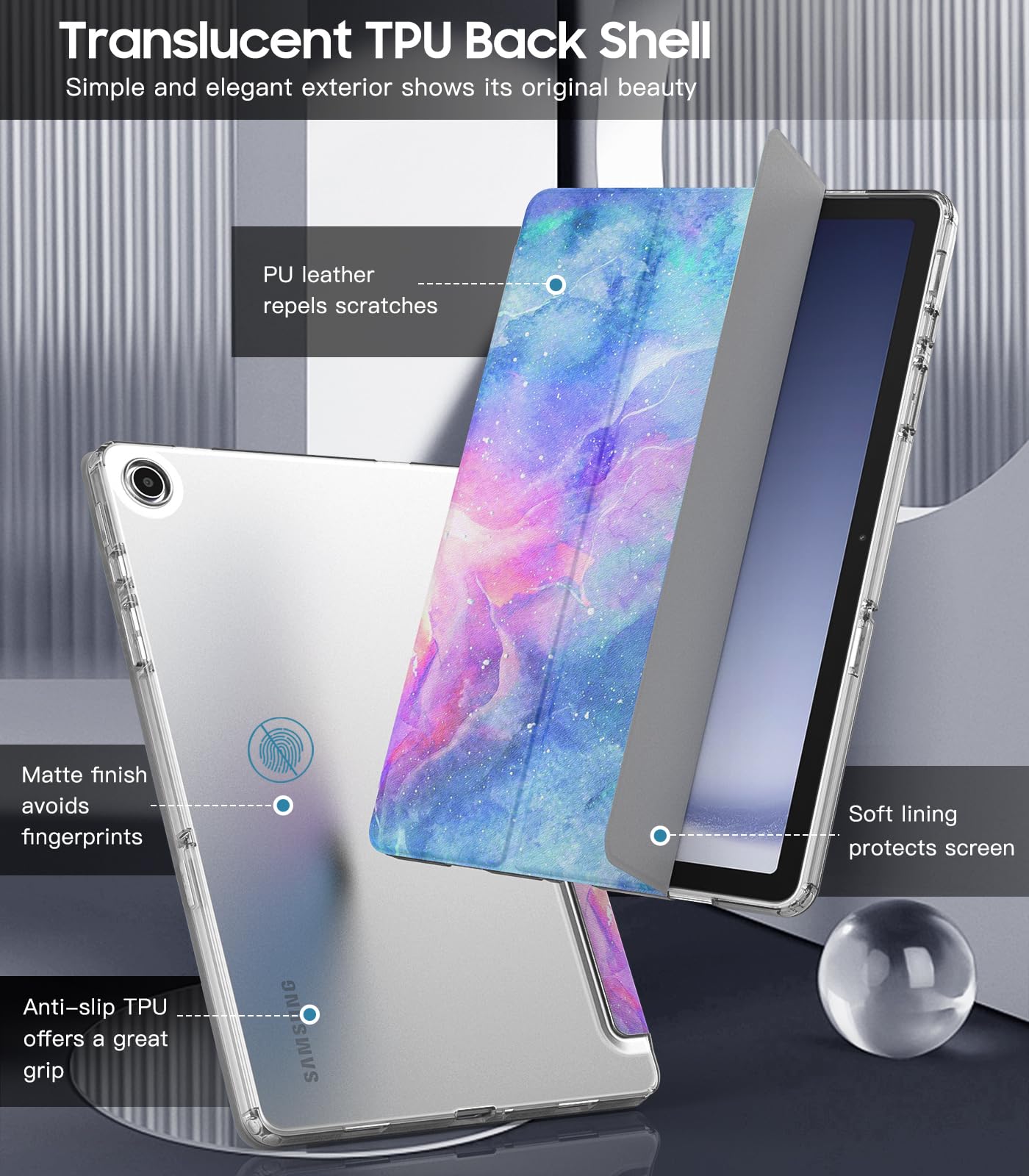 Timovo Case For Samsung Galaxy Tab A9+/A9 Plus 11 2023, Slim Soft Tpu Translucent Frosted Back Protective Cover For Galaxy Tab A