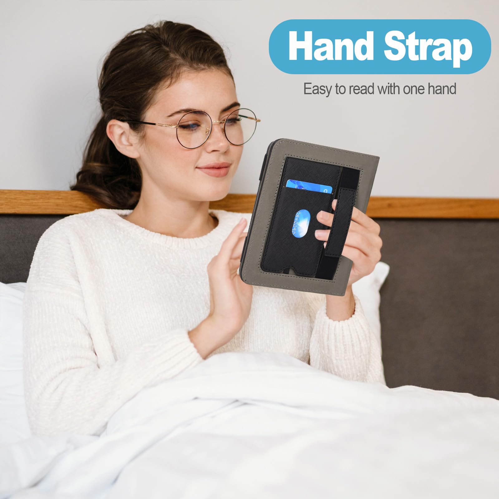 Caweet Case For Nook Glowlight 4 Plus 7.8'' 2023 Release, Premium Pu Leather Foldable Stand Protective Sleeve Cover With Card Sl