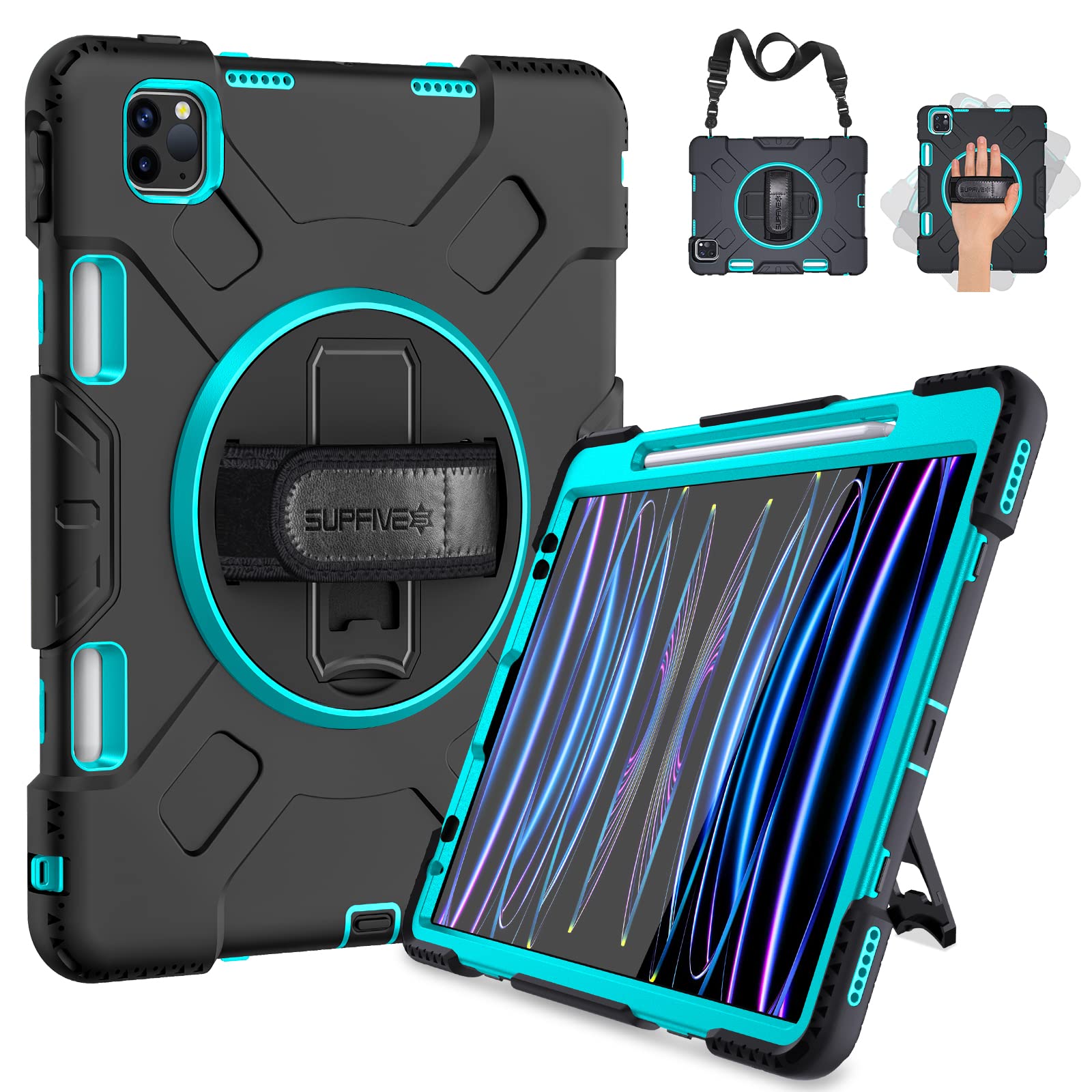 Supfives Case For Ipad Pro 11 Inch (2022/2021/2020), Upgraded Military Grade Shockproof Protector Ipad Pro 11 4Th Gen Cover Penc