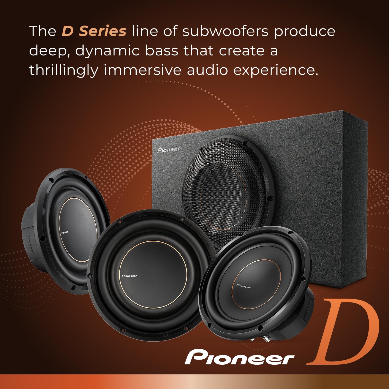 Pioneer Car Tsd12D4 D Series 12 Inch 2000 Watt Max Power, Dual 4 Ohm Voice Coil, Aramid Fiber Impp Cone, Rubber Surround   Compo