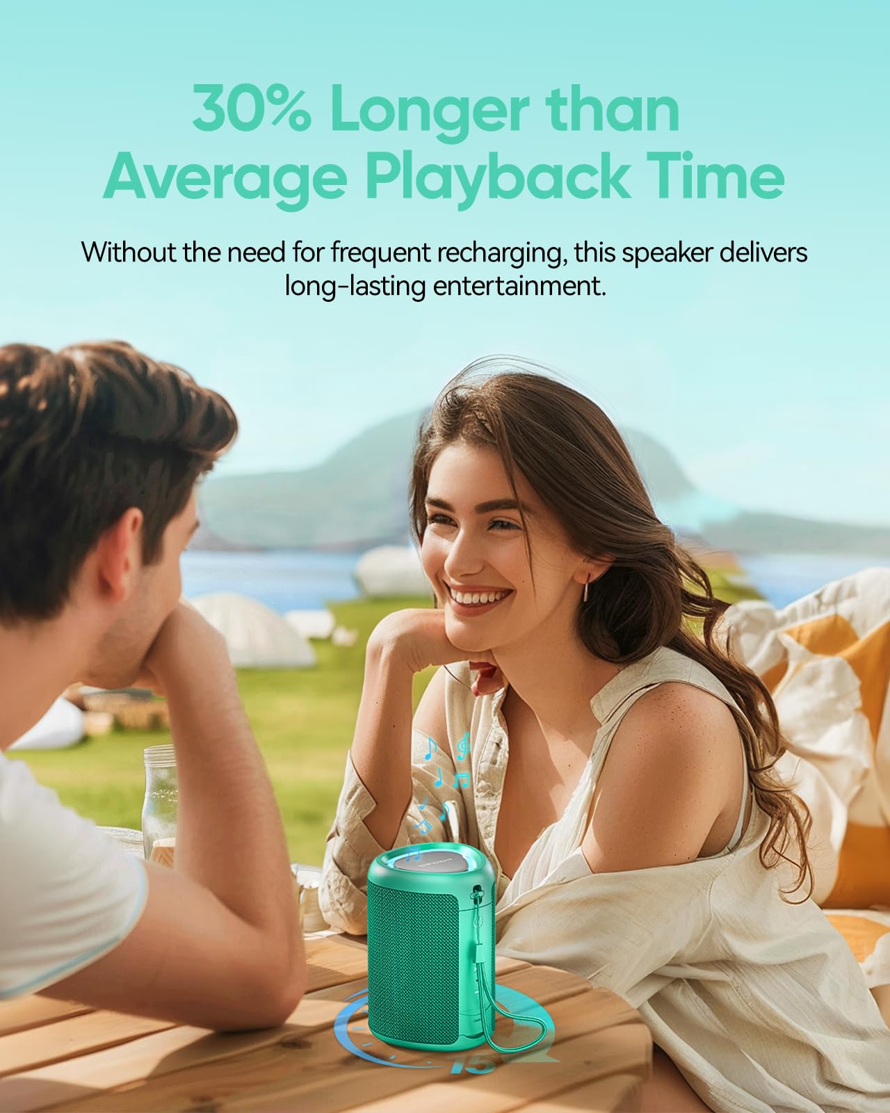 Portable Bluetooth Speaker With Lights,Powerful Crystal Clear Sound,Ipx5 Waterproof,All Day Playtime,Aux&Tf Card Input,Bluetooth