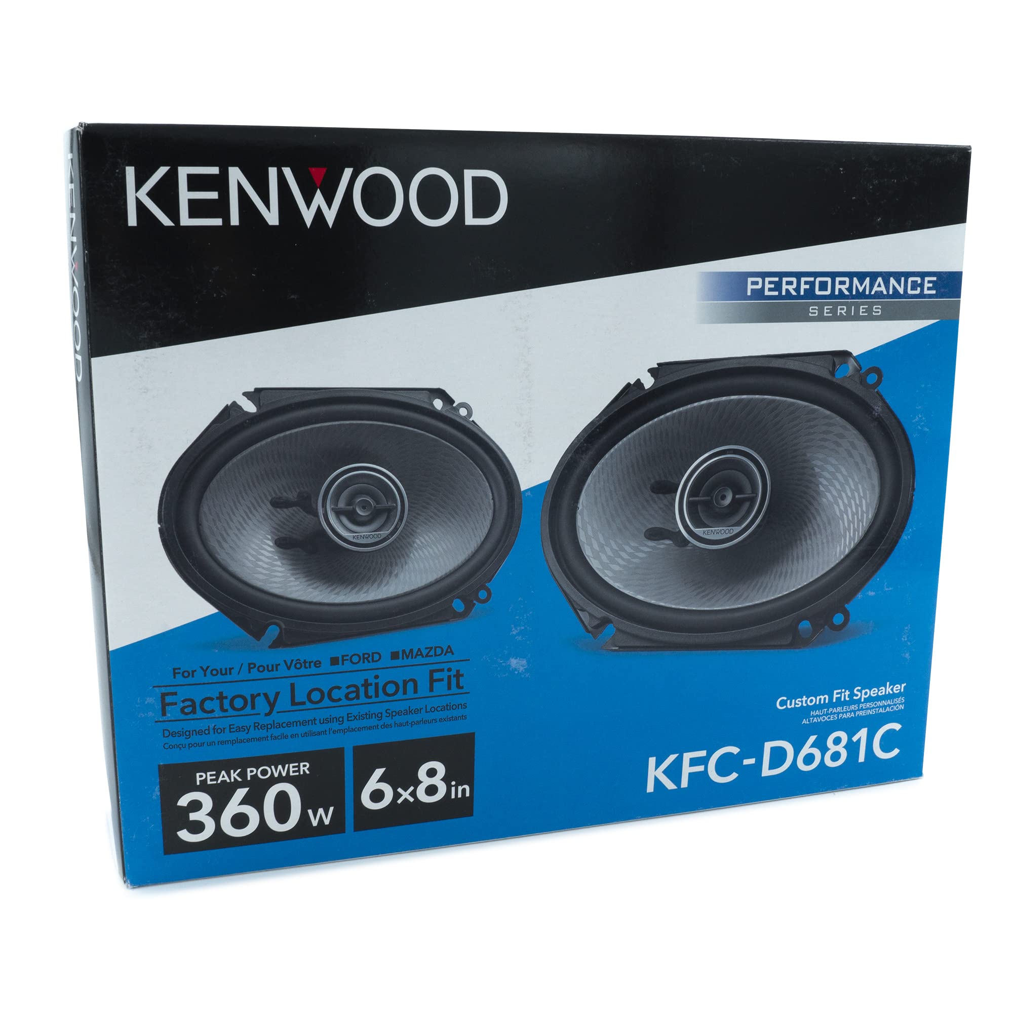 Kenwood Kfc D681C 6 X 8  Inch 2 Way, Performance Series Car Audio Speakers   360 Watts Of Peak Power, Full Range, Shallow Mount