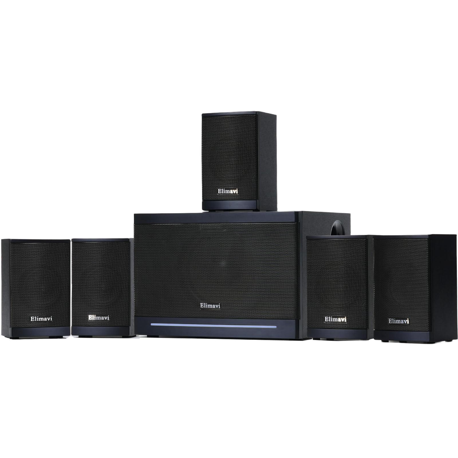 Elimavi 5.1 Surround Sound Systems Home Theater System, Wired Surround Sound Speaker System with 6.5 Subwoofer, Bluetooth 5.3 A